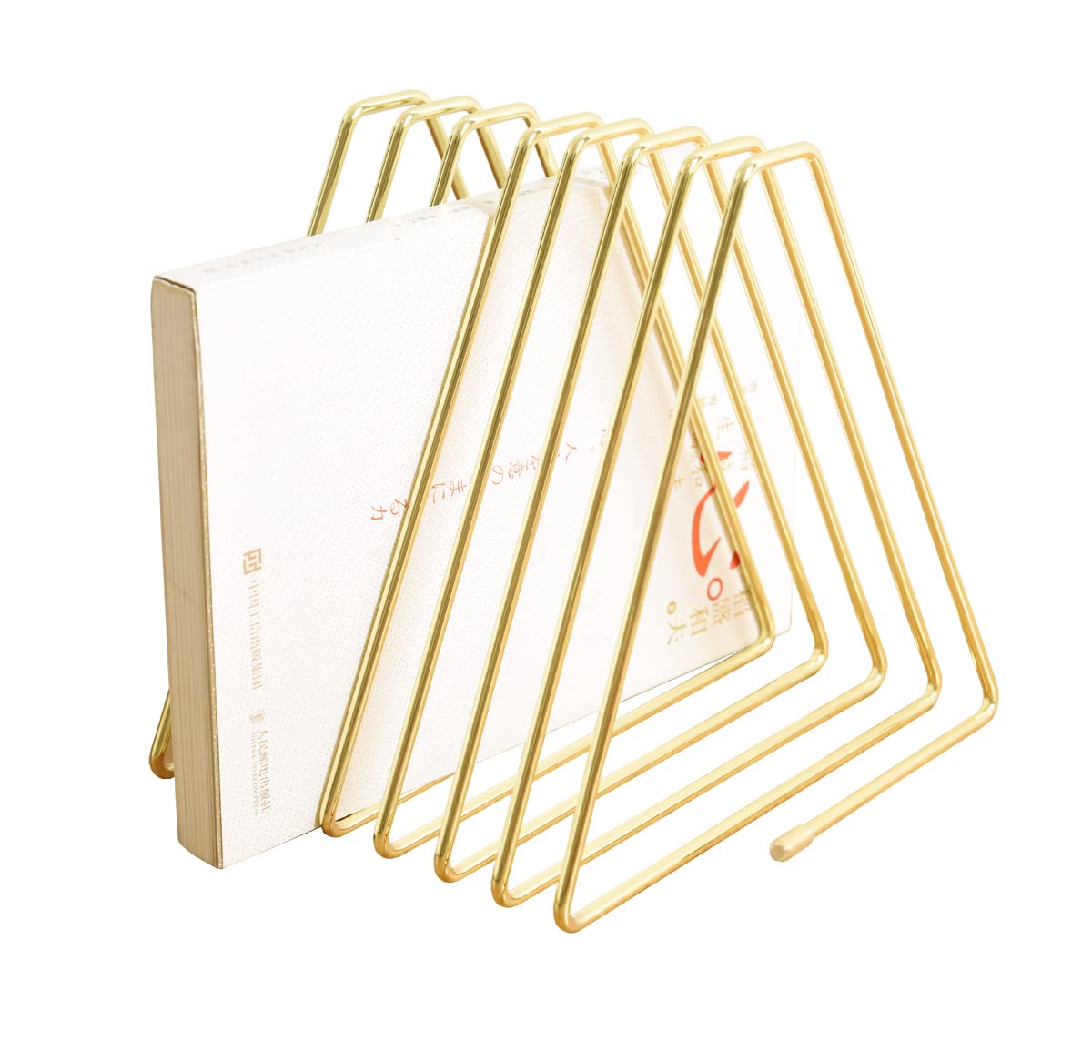JIARI Adjustable Telescopic Bookend - 7-Section Decorative Book Organizer & Magazine Holder for Desktop, Bookshelf, Office - Gold | Perfect for Home, Office & School Organization