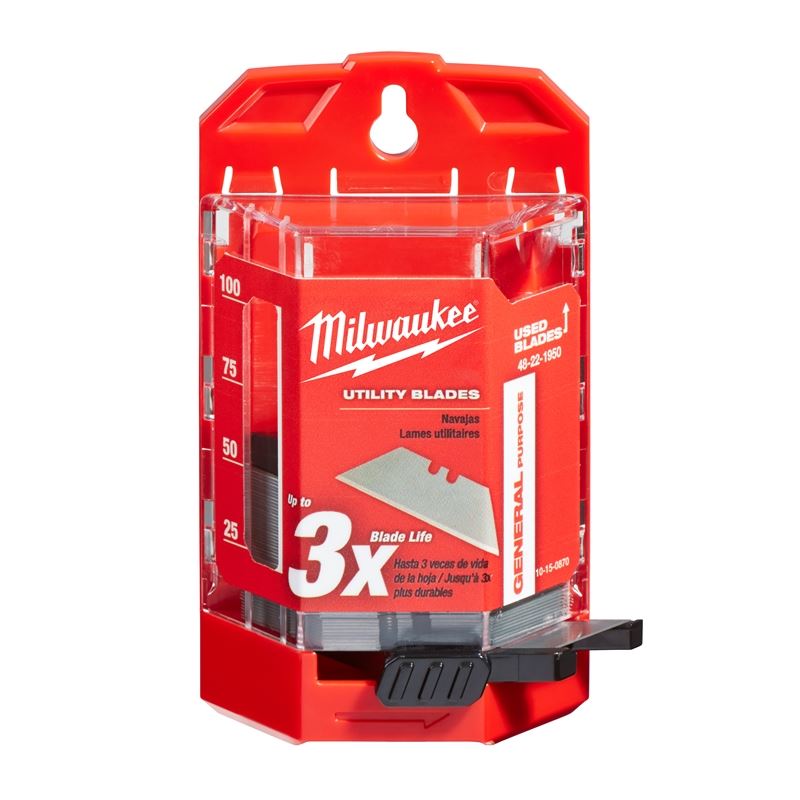 50-Pack General Purpose Utility Blades with Dispenser - Heavy Duty Replacement Blades for Box Cutters, Craft Knives & DIY Projects - Perfect for Home, Office & Warehouse Use