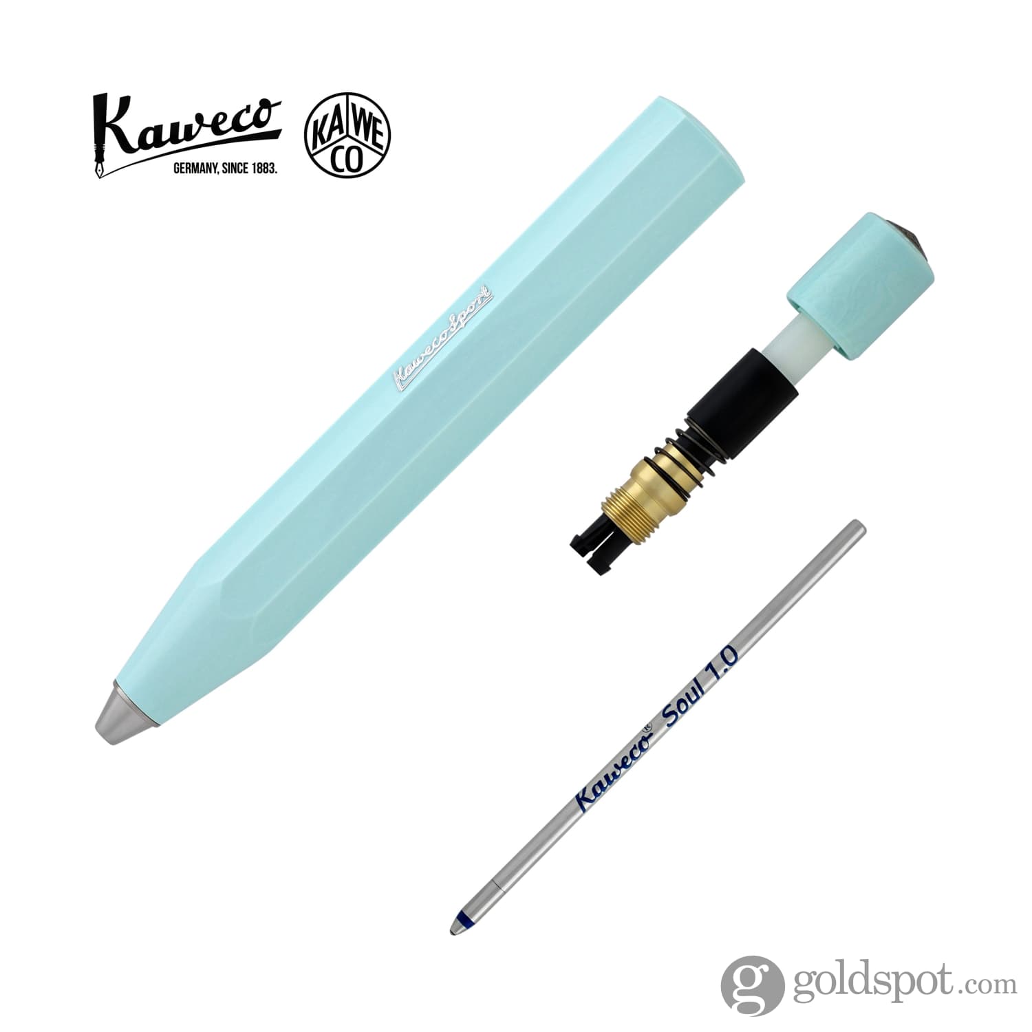 Kaweco Skyline Sport Ballpoint Pen - Mint Green Retractable Ink Pen for Writing, Journaling & Office Use | Premium German Design for Professionals & Students
