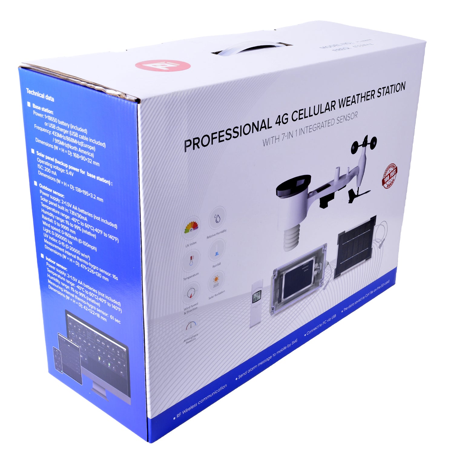 PanTech WS6006 Professional 3G/4G Wireless Weather Station - IoT Gen 3 Cellular Weather Monitor for Home, Farm & Outdoor Use - AU Stock
