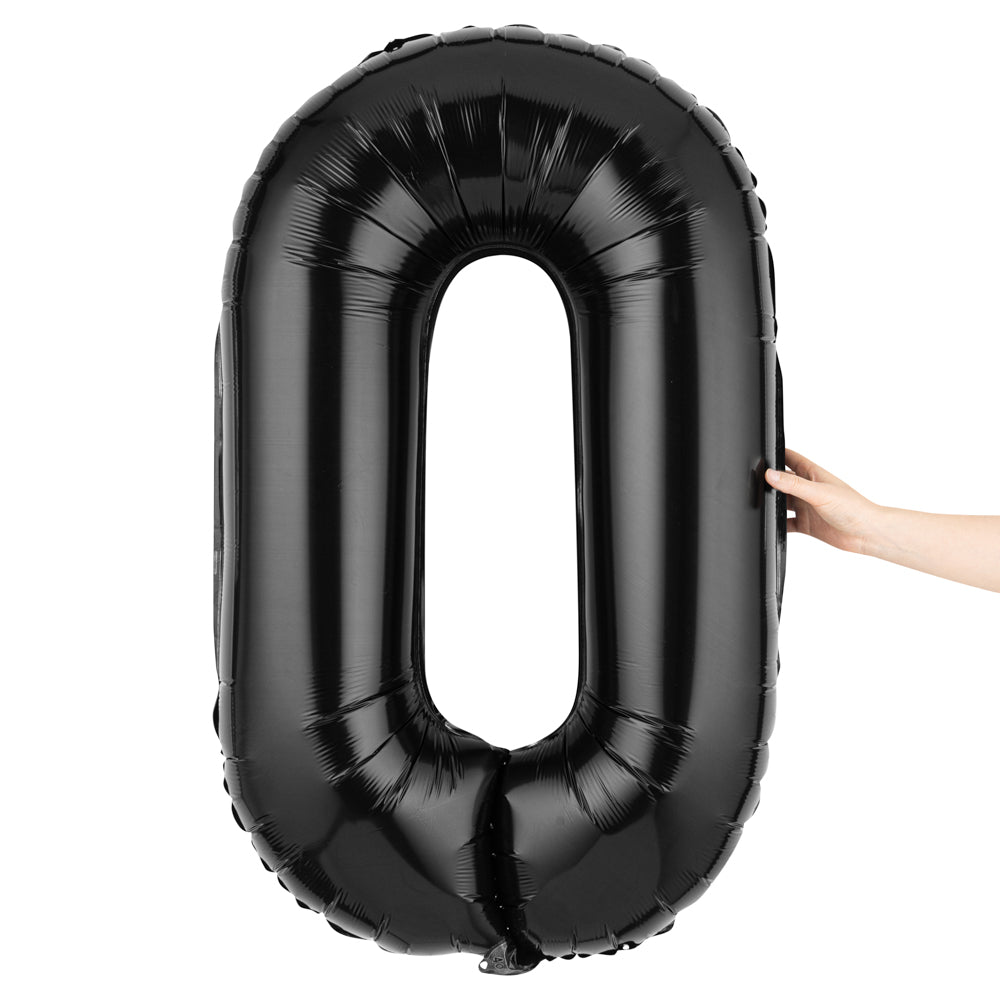 Balloonify Black Mylar Number 0 Balloon - 40 Inch Large Foil Balloon for Birthday Parties, Baby Showers & Anniversary Decorations (1 Count)