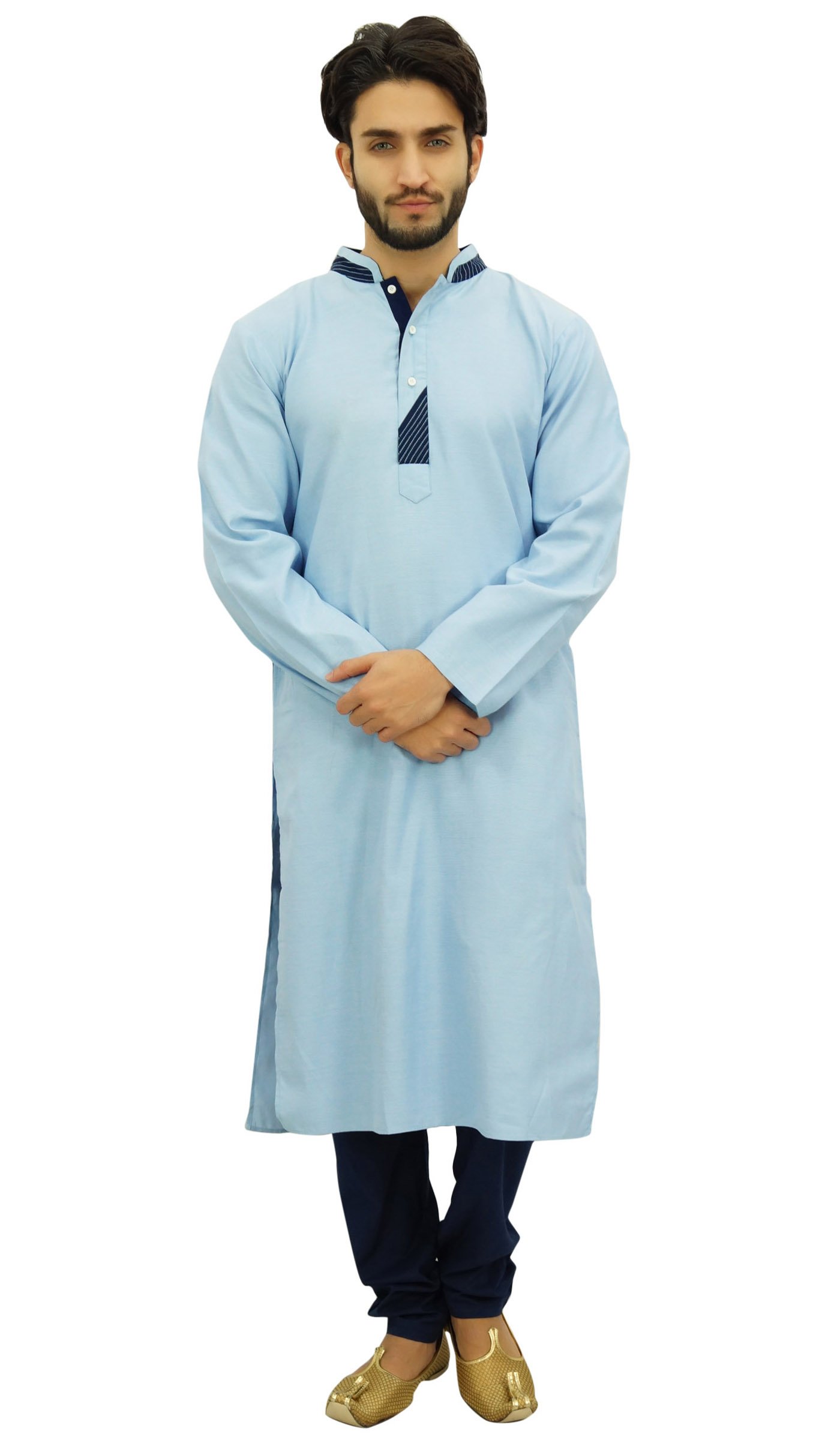 Atasi Men's Indian Ethnic Cotton Kurta Pajama Set - Long Bollywood Style Shirt for Festivals, Weddings & Casual Wear | Comfortable Traditional Outfit