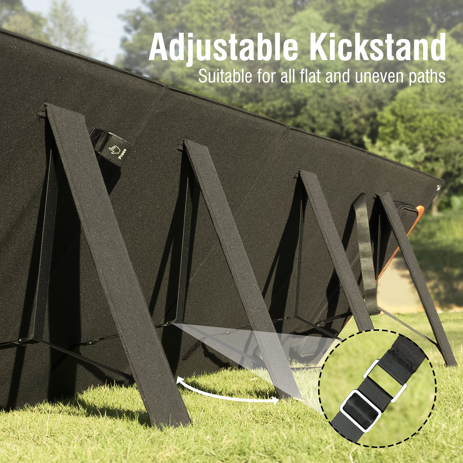 Raddy SP200 200W Foldable Solar Panel - IP67 Waterproof, USB/QC/MC4 Output, Adjustable Stand - Perfect for Camping, RV Trips & Emergency Power Supply