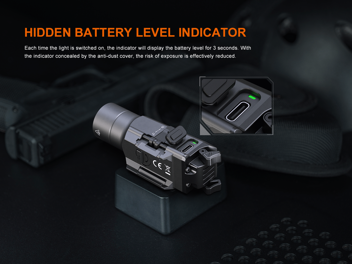 Fenix GL19R V2 Tactical Flashlight - Modular Switch Mounted Weapon Light for Pistols & Rifles - Perfect for Hunting, Home Defense & Tactical Operations