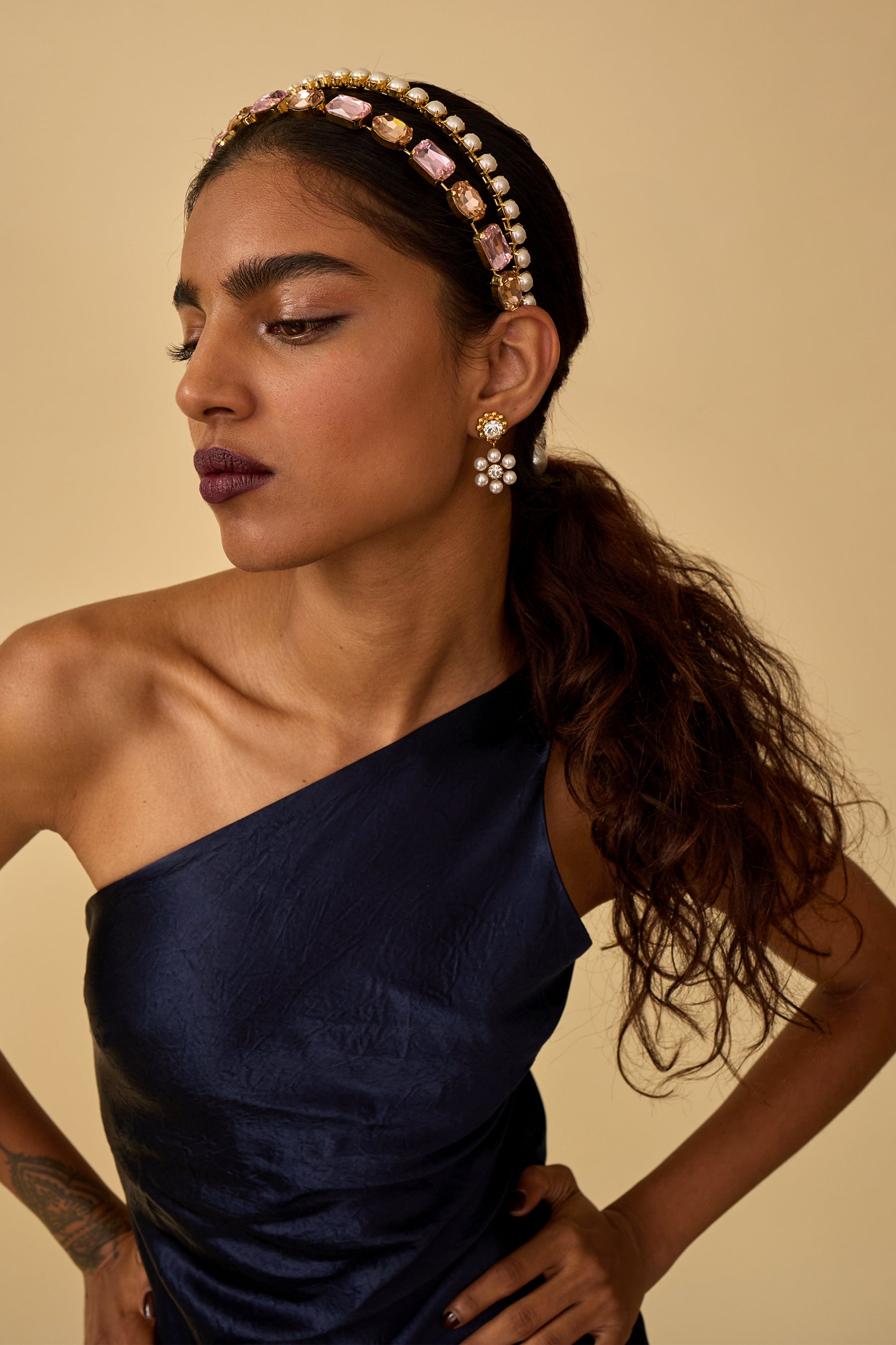 Elegant Hannah Floral Pearl & Crystal Drop Earrings for Women | Dainty Bridal Jewelry, Wedding Accessories, Party & Evening Wear
