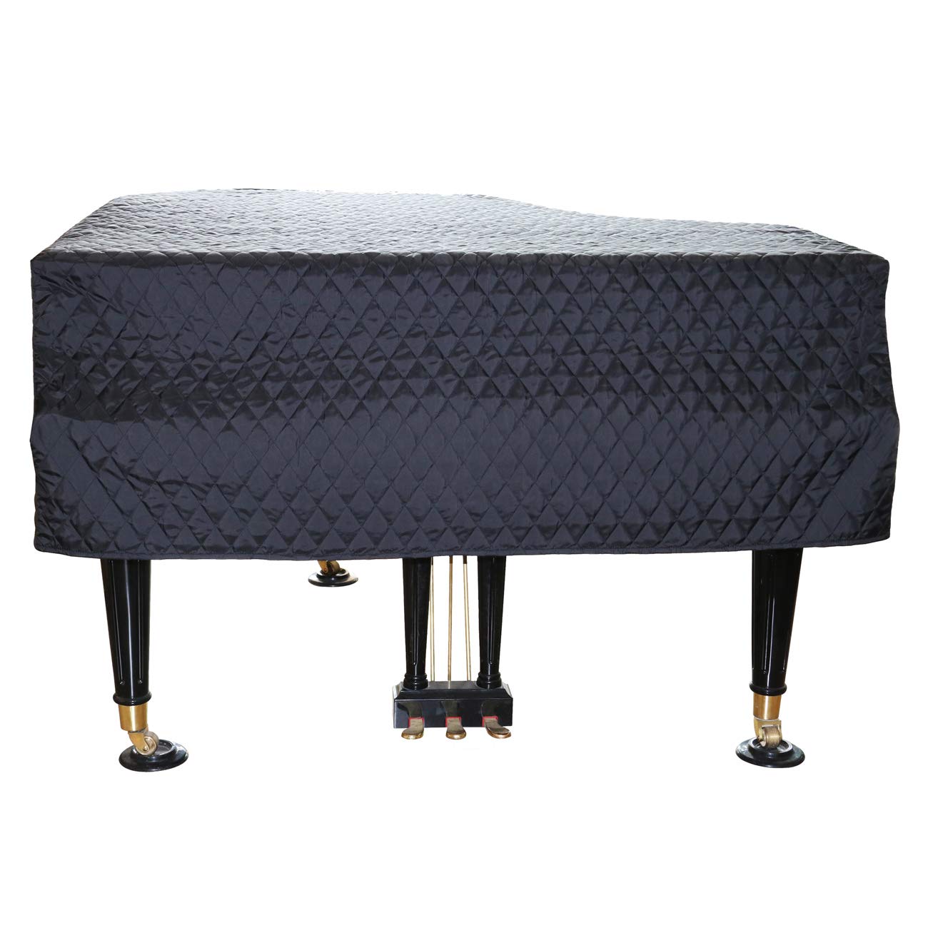 Premium Grand Piano Dust Cover - Quilted Diamond Pattern Waterproof Protector (200cm/78.75in, Black) for Home, Studio & Stage Protection