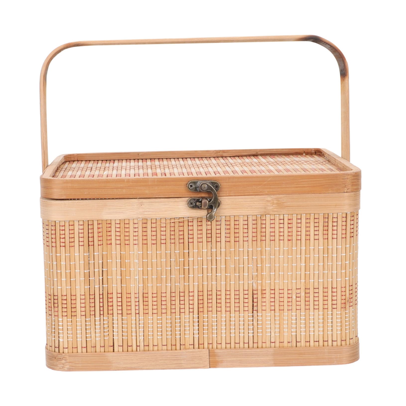 CIMAXIC Bamboo Egg Storage Basket with Lid - Handwoven Handle, Eco-Friendly Kitchen Organizer, Perfect for Easter Gifts, Home Decor & Toy Storage