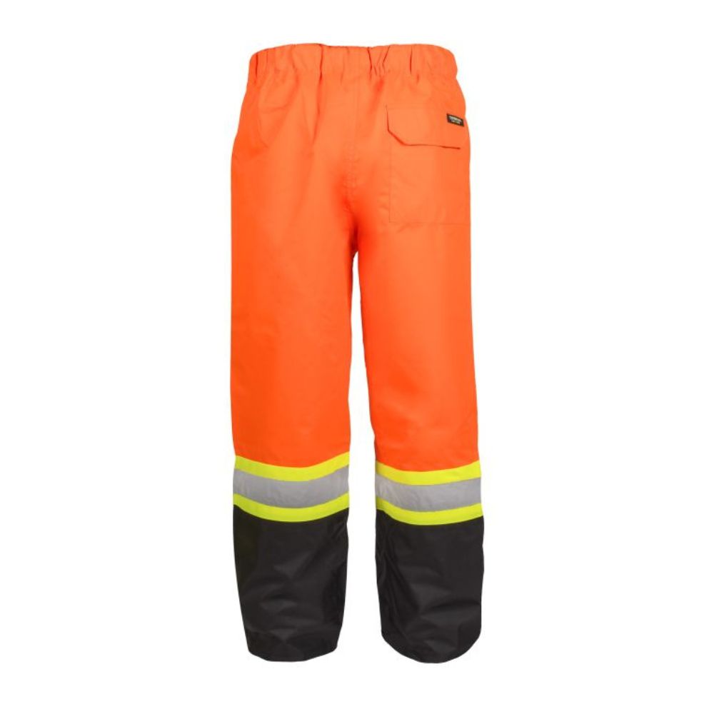 Terra High Visibility Rain Work Pants 116520POR - Orange Waterproof Safety Pants for Construction, Road Work & Outdoor Jobs in Wet Conditions