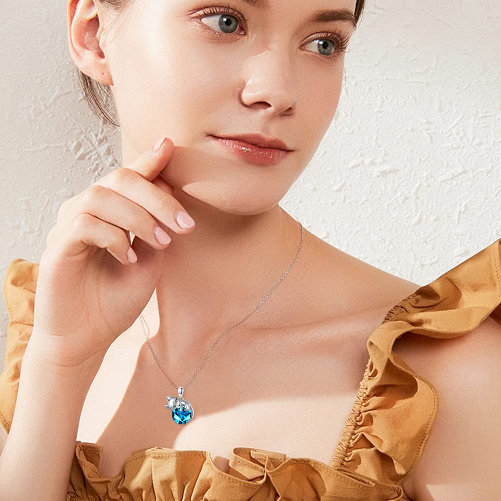 925 Sterling Silver Cat Necklace for Women - Dainty Cute Cat Pendant Jewelry Gift for Cat Lovers | Perfect for Birthday, Anniversary & Valentine's Day Gifts