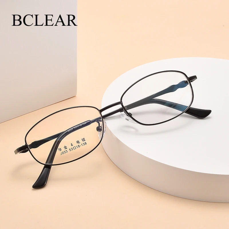 Bclear Women's Full Rim Oval Alloy Eyeglasses Frame My2033 - Lightweight & Stylish Eyewear for Work, Reading & Everyday Fashion