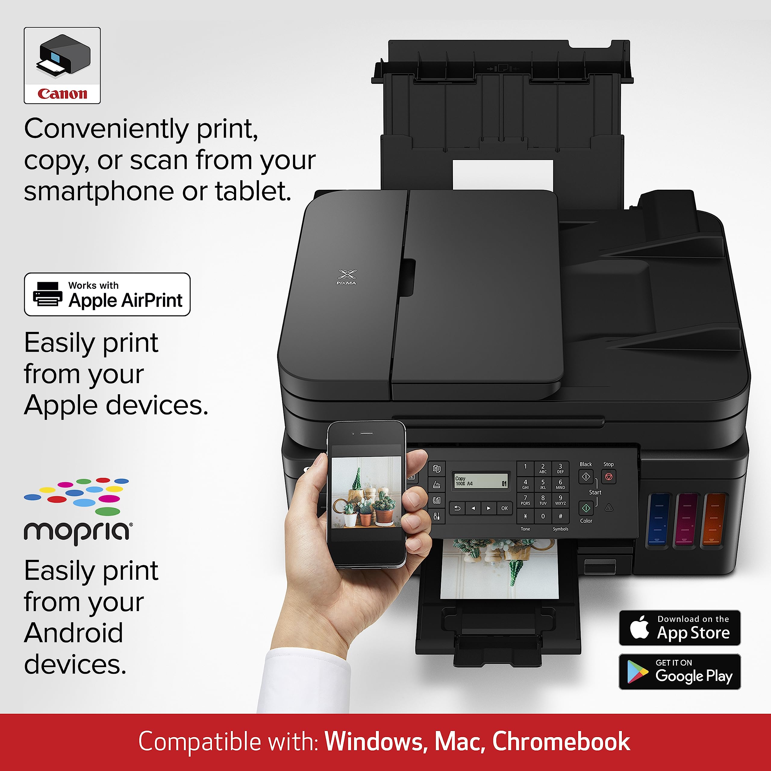 Canon G7020 Wireless All-in-One SuperTank Printer for Home & Office | High-Capacity Inkjet Printer with Copy, Scan, Fax & ADF | Mobile Printing & Alexa Compatible | Ideal for Remote Work & Small Business Printing Needs