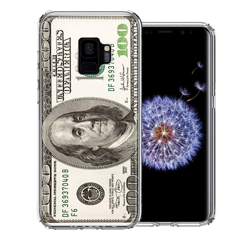 Samsung Galaxy S9 Benjamin $100 Bill Design Double Layer Protective Phone Case - Durable Shockproof Cover for Everyday Use & Travel