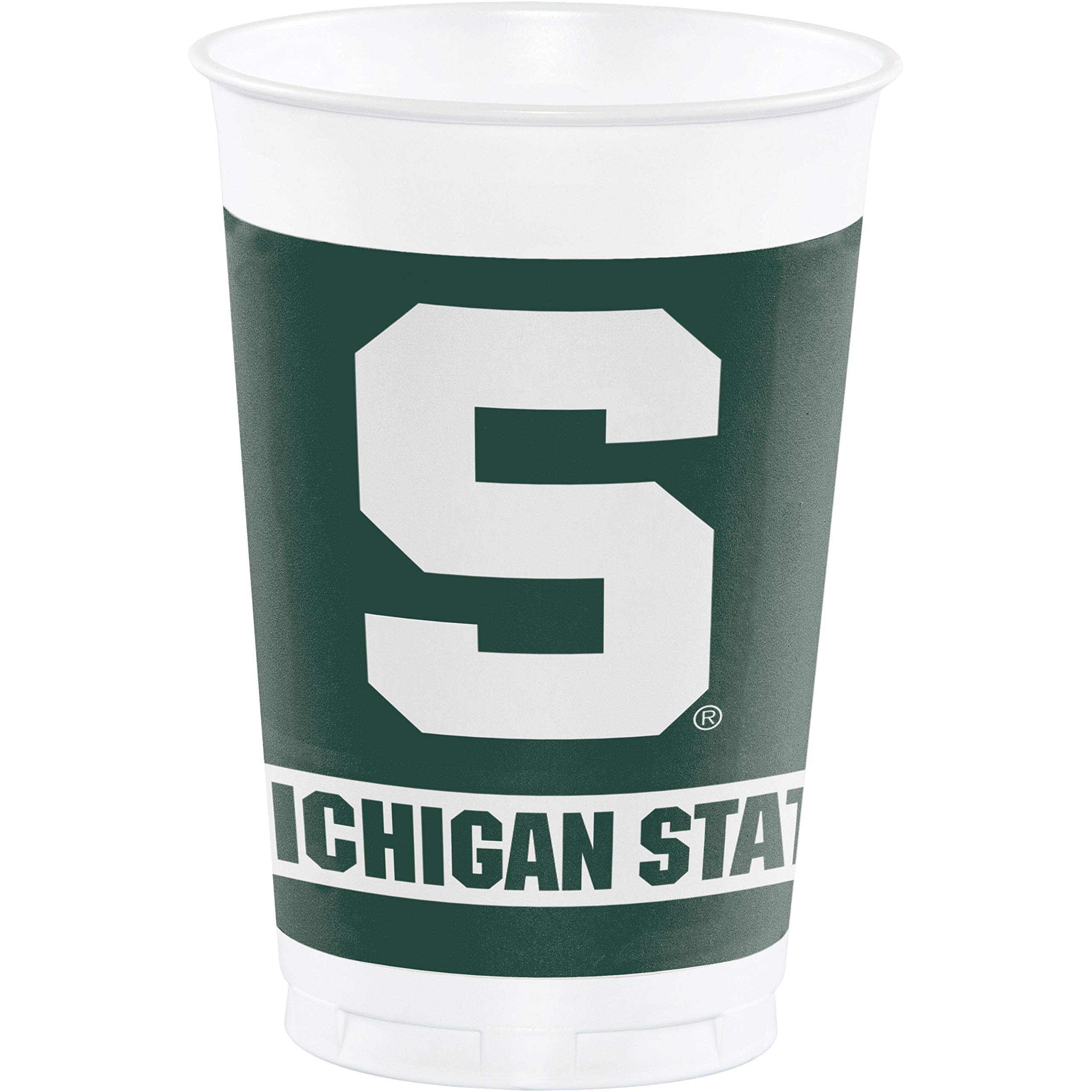 Michigan State Spartans 20 oz. Plastic Cups - Set of 8, Durable Party Cups for Tailgating, BBQs, and Game Day Celebrations - Perfect for Sports Fans and College Events
