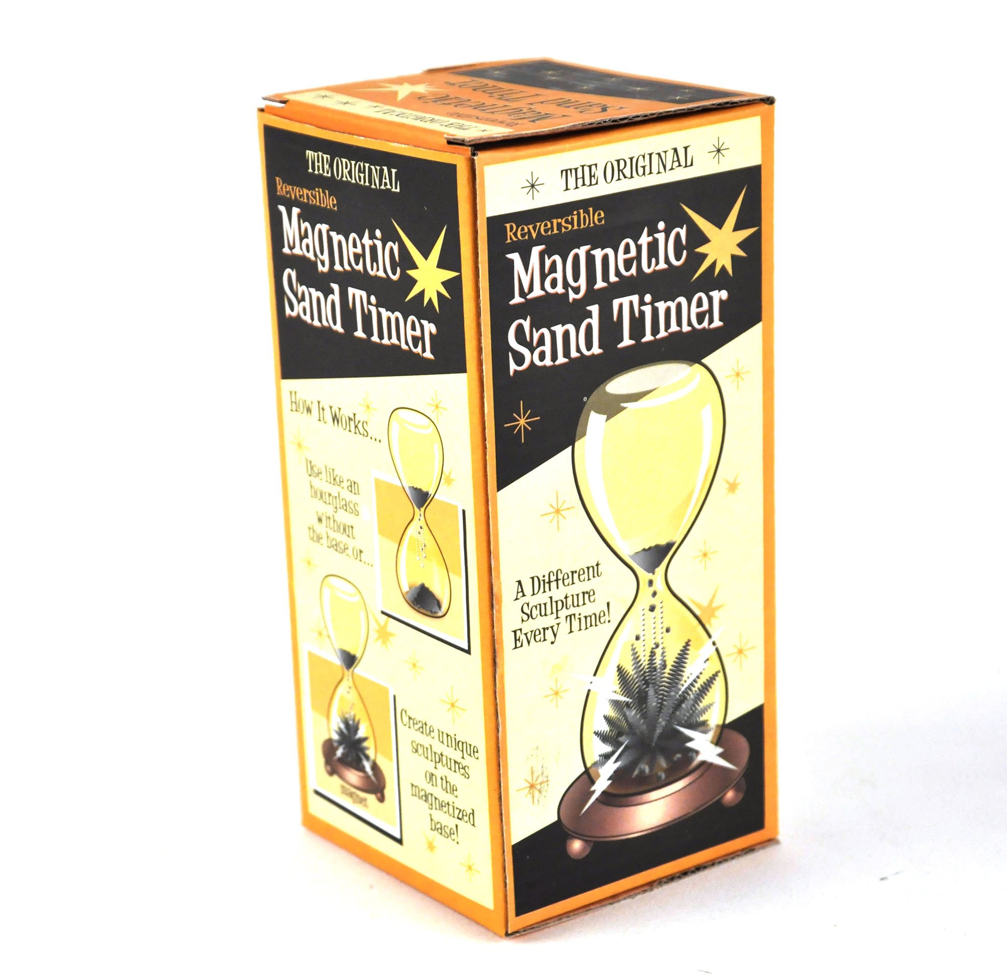 F&T Magnetic Sand Timer Hourglass Sculpture - Unique Desk Decor for Office, Home & Meditation - Perfect Gift for Stress Relief & Productivity Booster