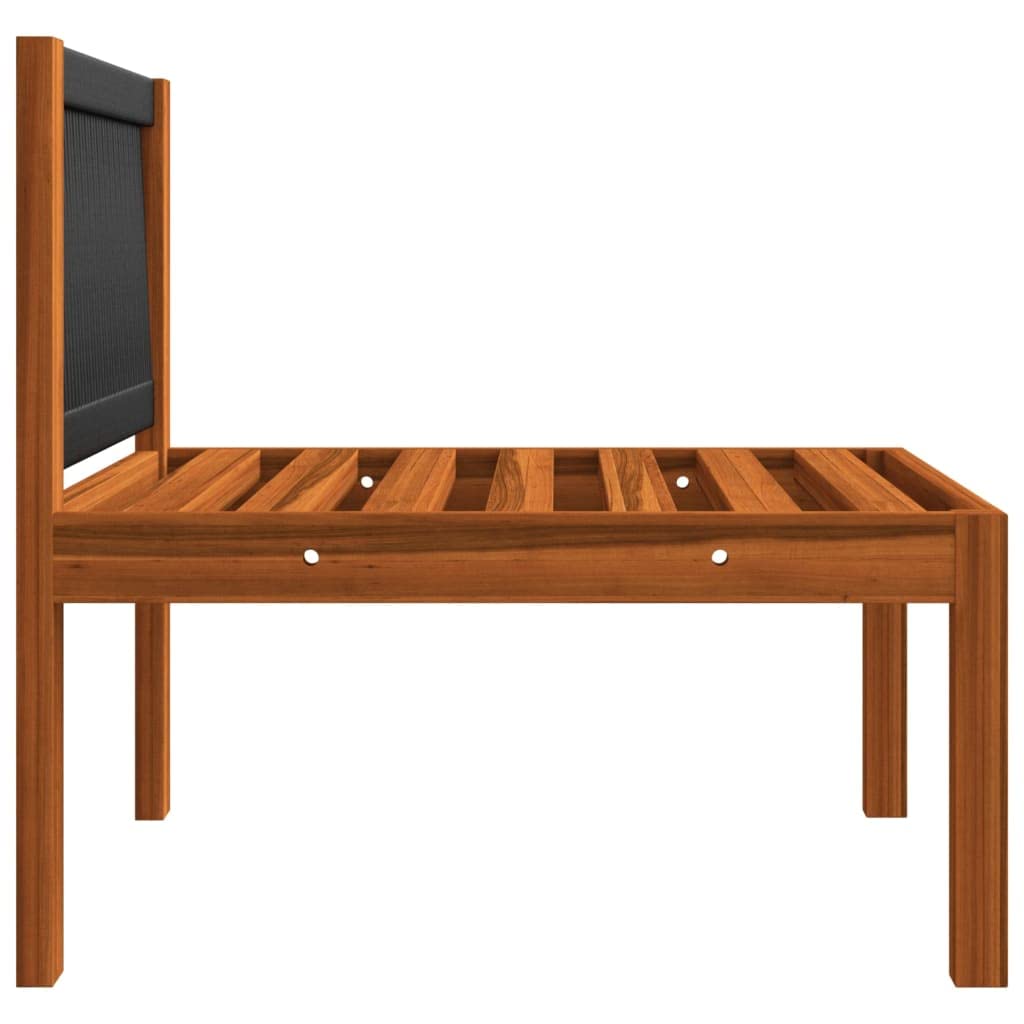 vidaXL Patio Middle Sofa with Cushions - Solid Acacia Wood Outdoor Furniture for Garden, Deck, and Poolside Relaxation