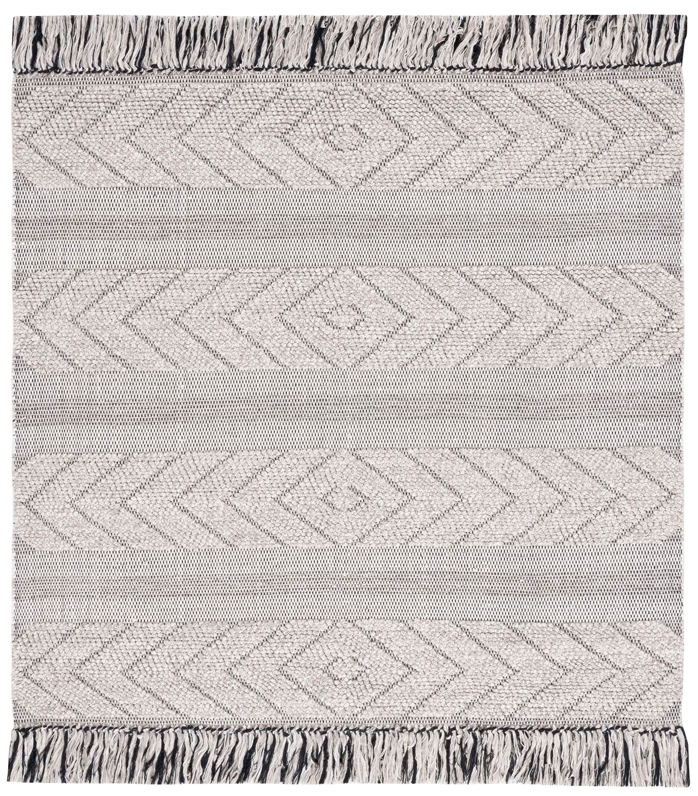 SAFAVIEH Vermont Collection 6'x6' Beige Ivory VRM508B Flatweave Wool Area Rug for Living Room, Dining Room & Bedroom | Soft & Durable Floor Covering for Home Decor