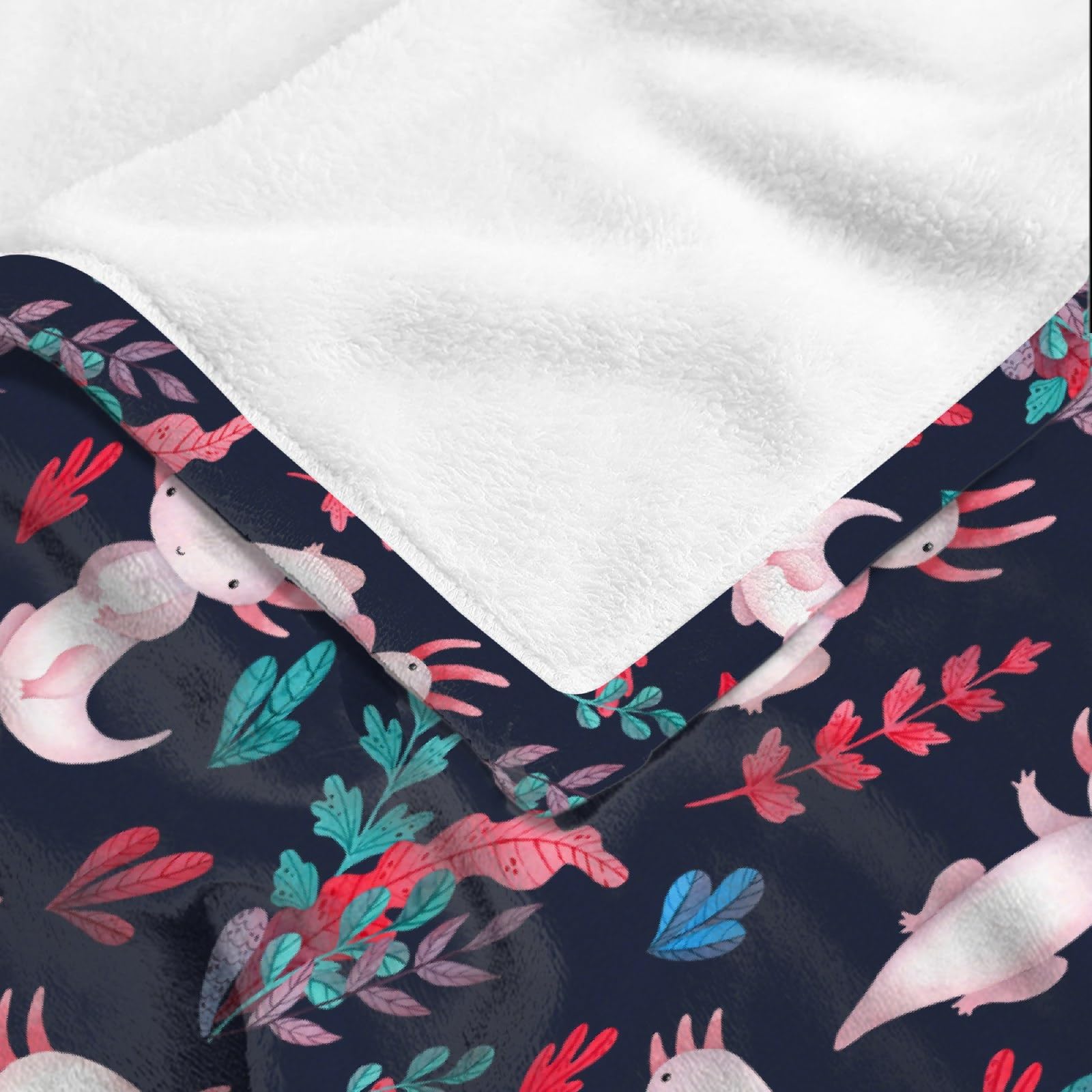 Super Soft Pink Axolotl Plush Blanket - 40x30 Inch Cuddly Throw for Baby Girls, Bed, Couch & Sofa - Perfect Gift for Kids & Axolotl Lovers (Avalokitesvara Inspired Design) | Great for Nursery, Lounging & Cozy Movie Nights