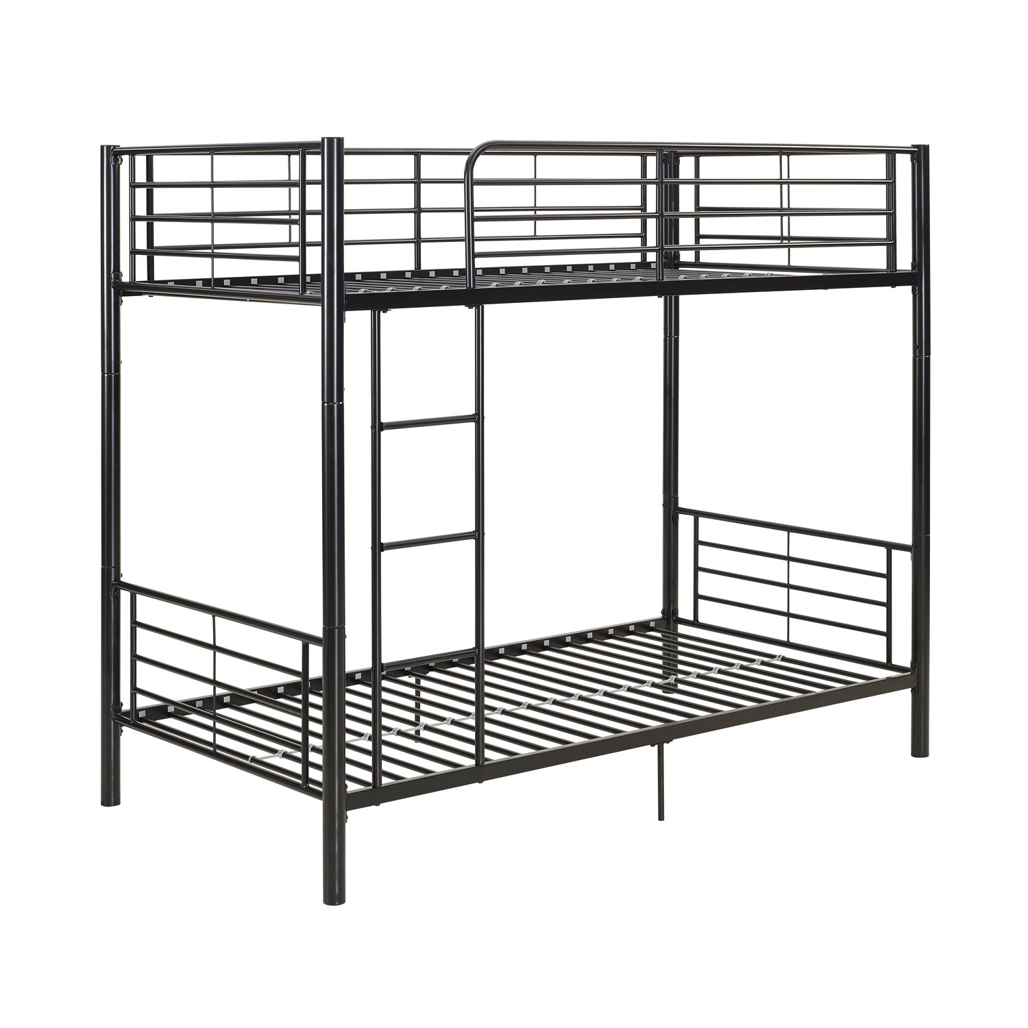 Walker Edison Elodie Urban Industrial Twin over Twin Metal Bunk Bed - Sturdy Black Frame for Kids & Teens - Perfect for Small Bedrooms, Dorms & Shared Spaces
