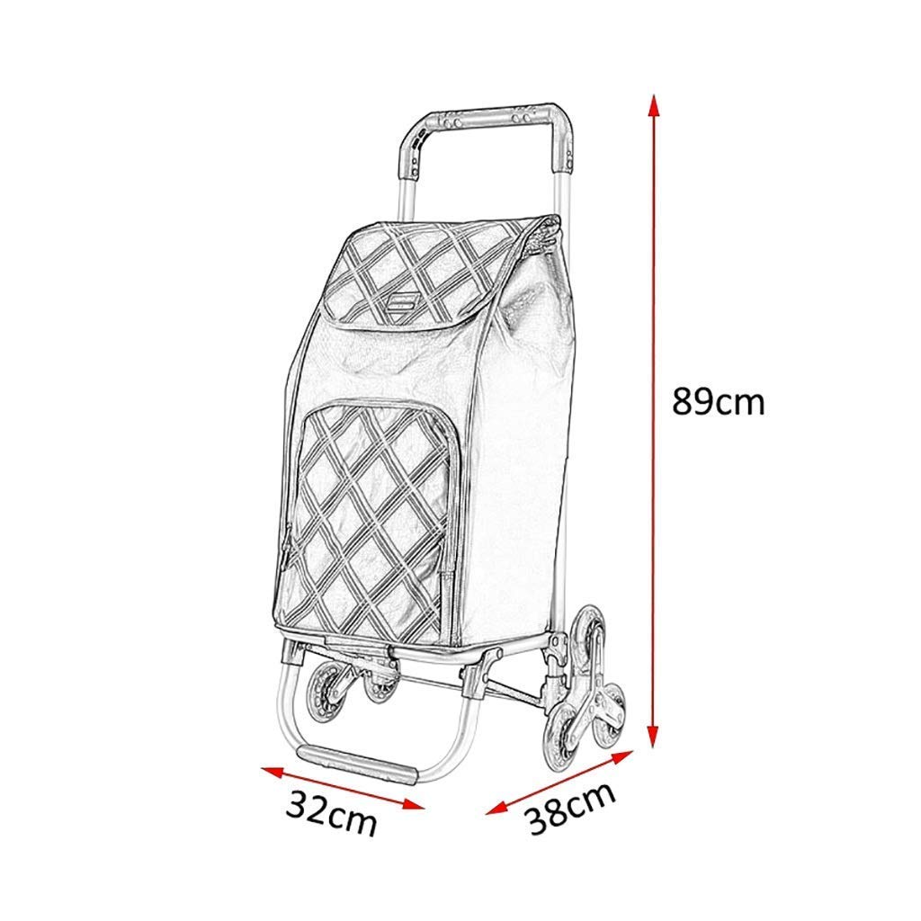 Collapsible Folding Wagon Cart with Removable Bag - 6-Wheel Aluminum Alloy Shopping Trolley for Groceries, Beach, Camping & Outdoor Activities - Foldable Design for Easy Storage & Transport