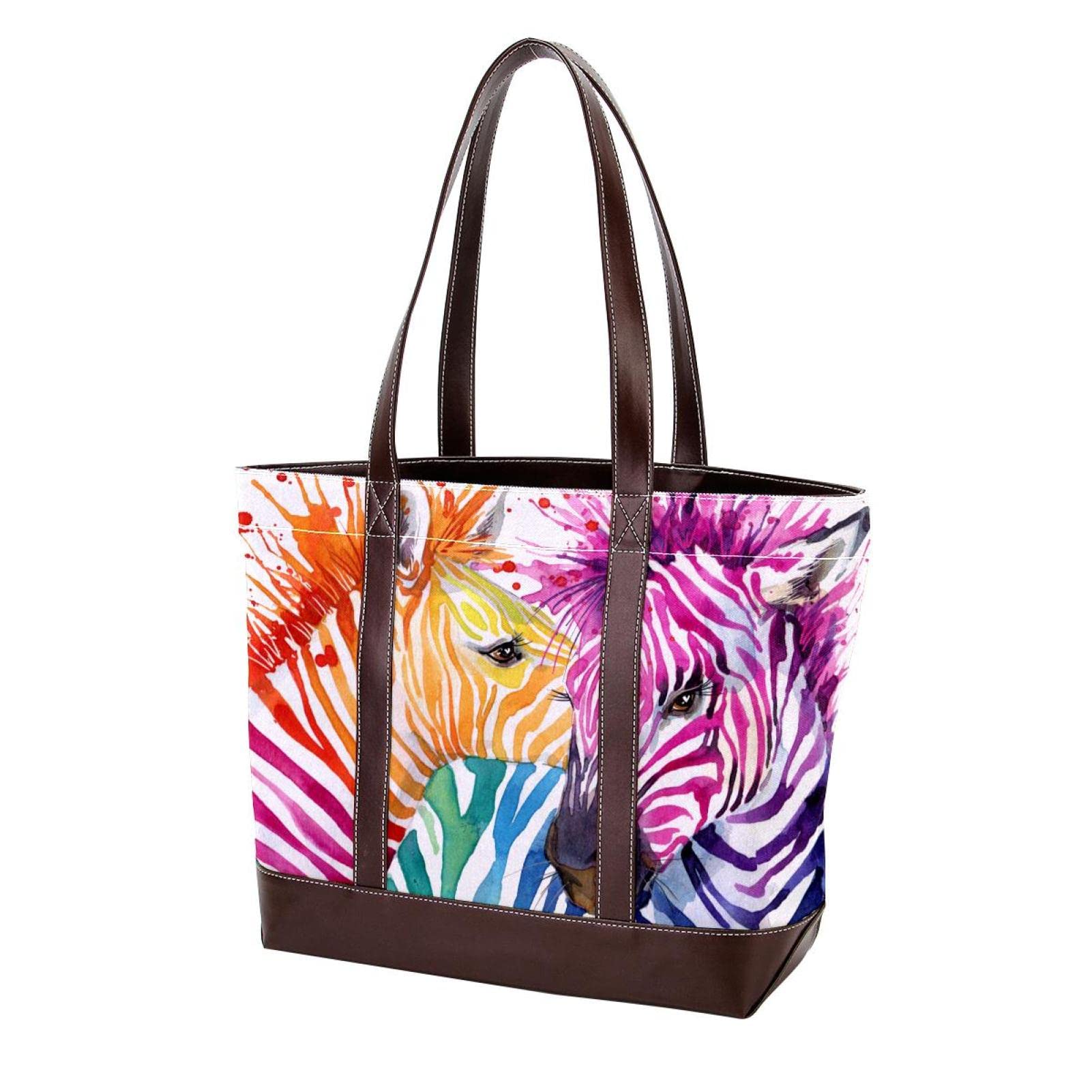 Stylish Large Leather Canvas Tote Bags for Women - Top Handle Shoulder Satchel Hobo Purses - Perfect for Work, Travel & Shopping