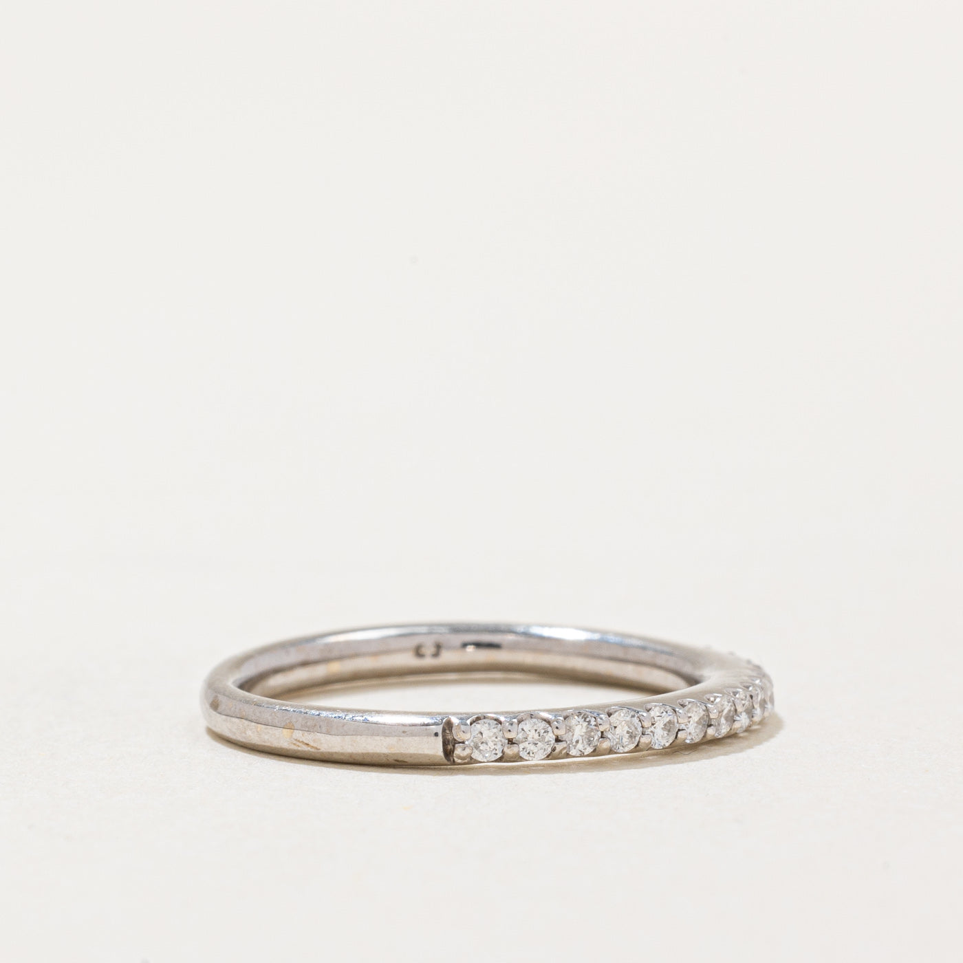 0.21ctw Diamond Semi Eternity Band Ring - Size 4.75 - Dainty Stackable Wedding Band for Women - Perfect for Anniversary, Engagement, or Everyday Elegance