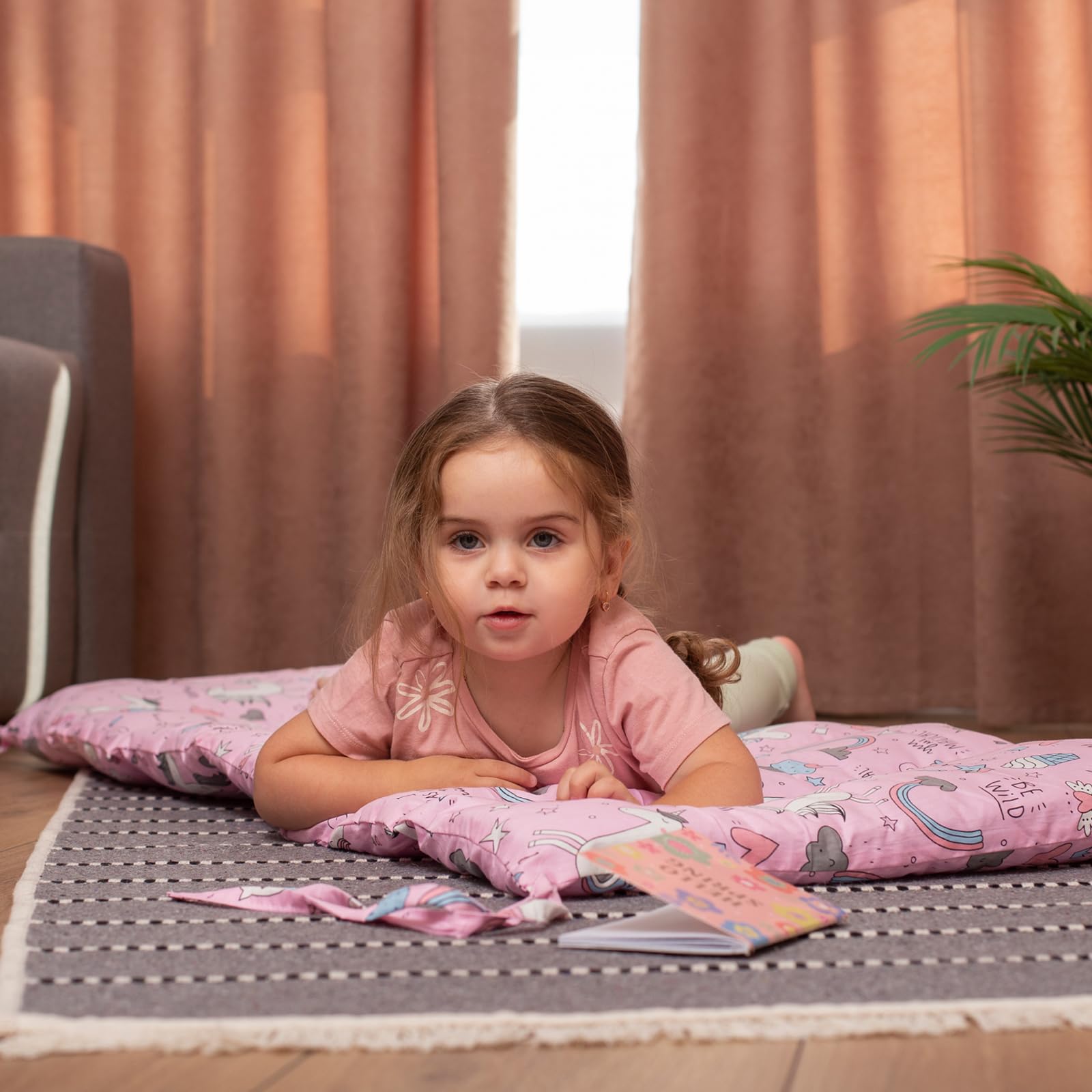 **Wooden Climbing Arch Cushion for Toddlers - Soft Play Floor Pillow, Handmade Kids Furniture (Pink Kingdom) - Perfect for Indoor Playrooms, Montessori Learning & Safe Toddler Activities**