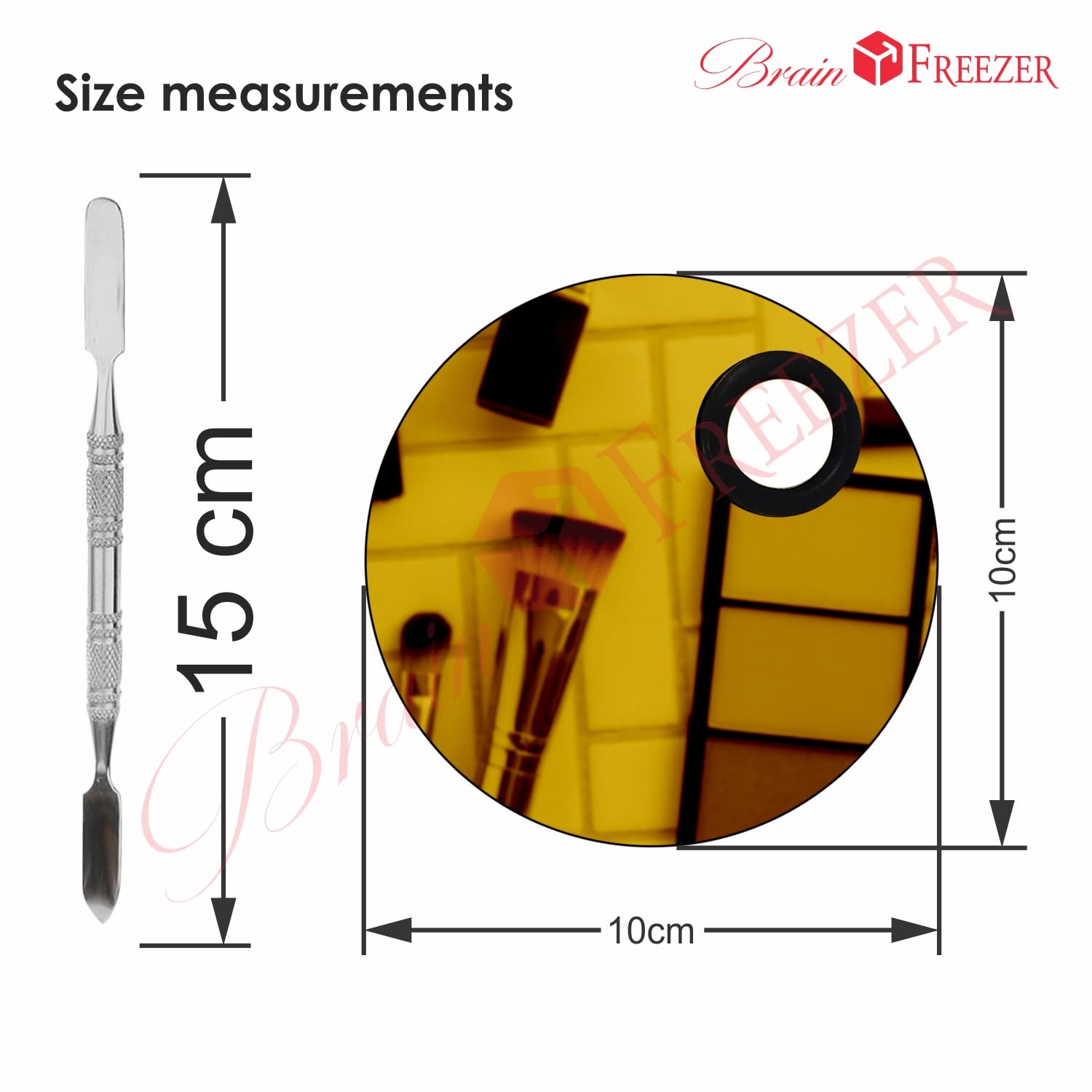 Shiny Makeup Palette with Stainless Steel Spatula - 100g Circle Golden Eyeshadow & Blush Compact - Perfect for Travel, Professional Makeup Artists & Everyday Glam Looks