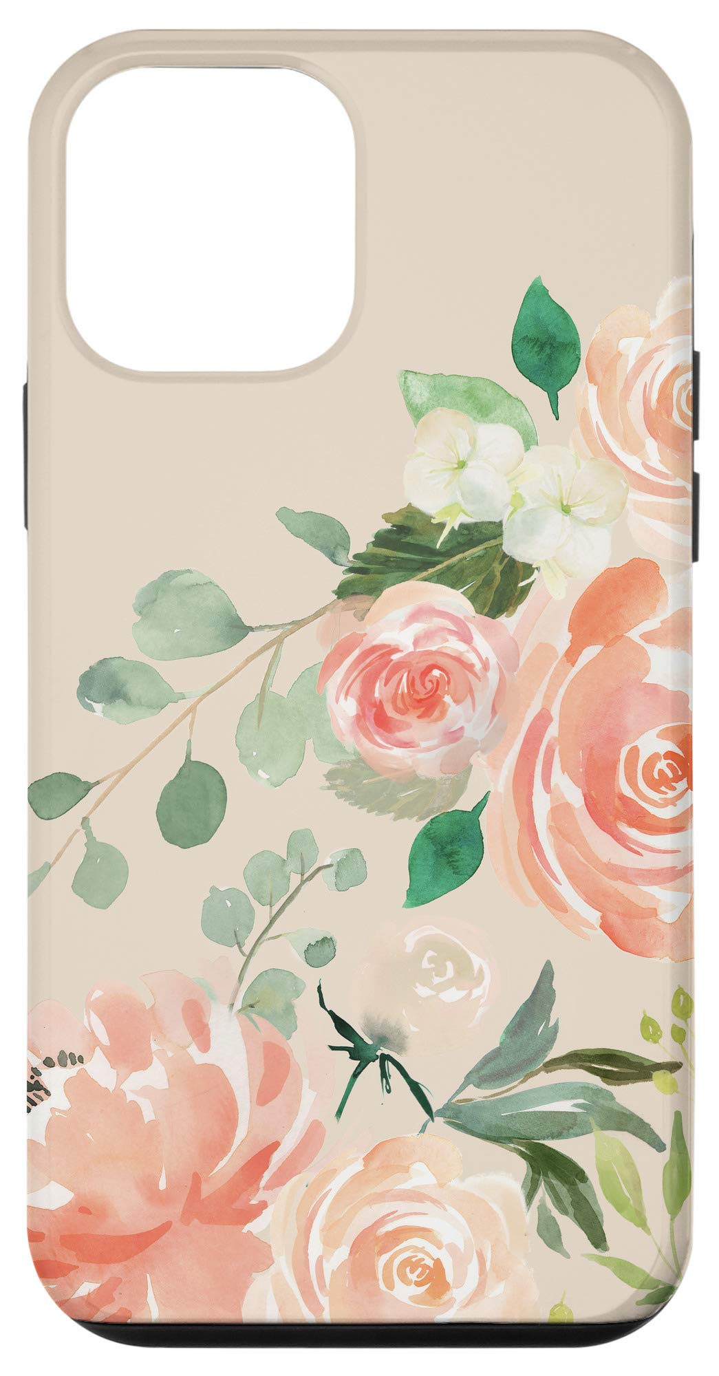 iPhone 12 Mini Case - Elegant Pastel Watercolor Rose & Peony Floral Design - Slim Protective Cover for Women & Girls - Perfect for Daily Use, Work & Travel