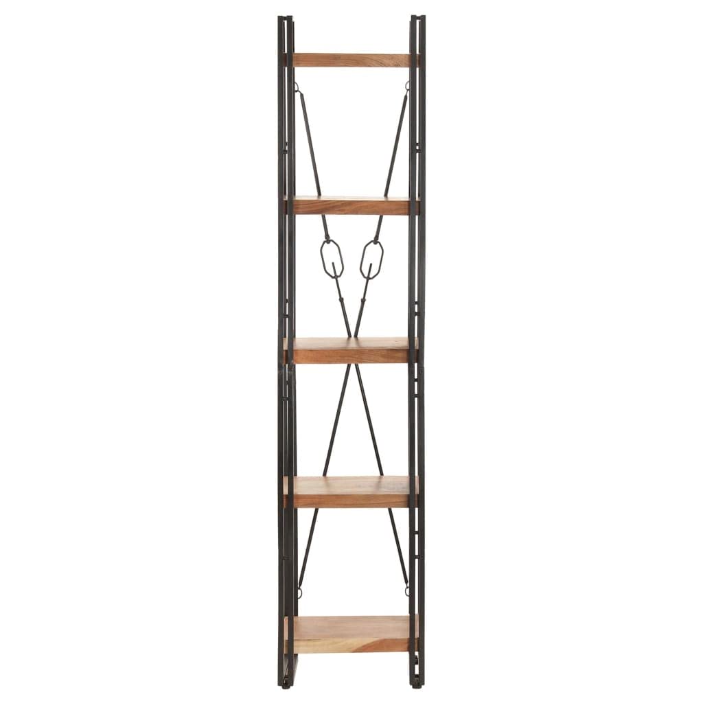 5-Tier Bookcase, Solid Acacia Wood Bookshelf - 15.7