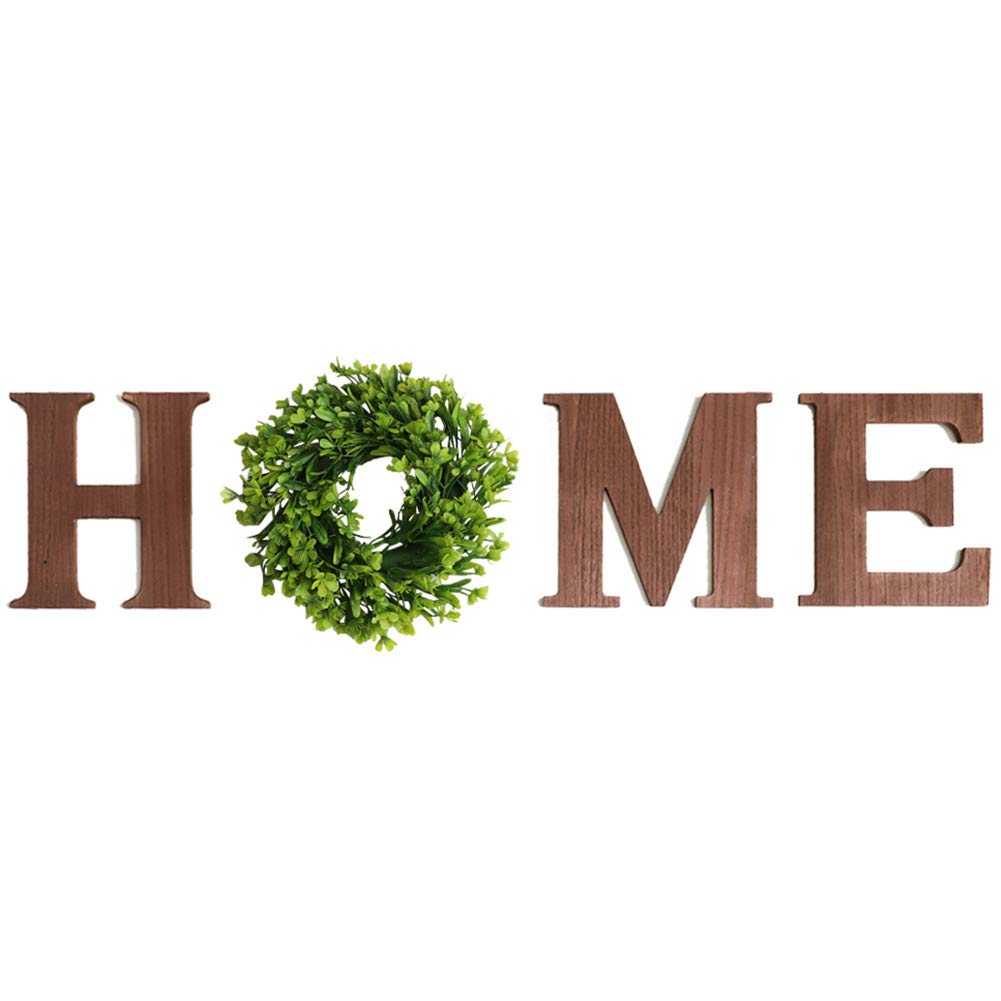 Rustic Wood Letters Wall Decor with Wreath for Farmhouse & Apartment - Living Room & Kitchen