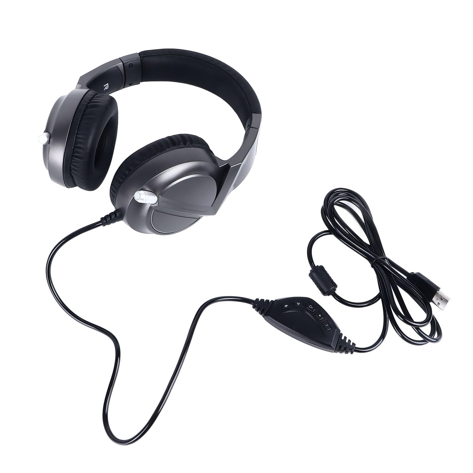 Topiky Gaming Headset with 7.1 Surround Sound, 50mm Drivers & RGB Lighting - USB Wired Computer Headphones for PC Gaming, Streaming & Online Meetings (Black) - Perfect for Esports, Work from Home & Late-Night Gaming Sessions