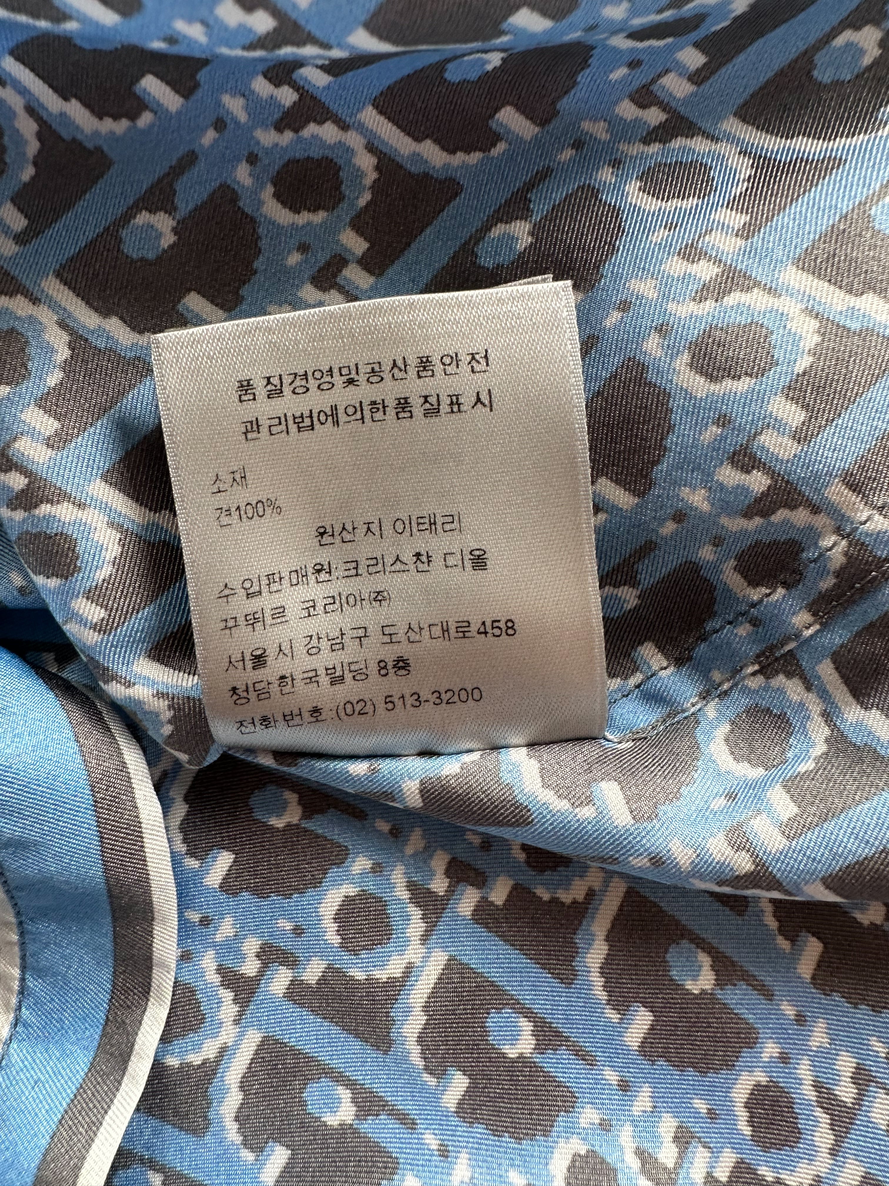 Dior Black & Blue Pixel Oblique Silk Button Up Shirt for Men - Luxury Designer Dress Shirt for Business & Formal Occasions