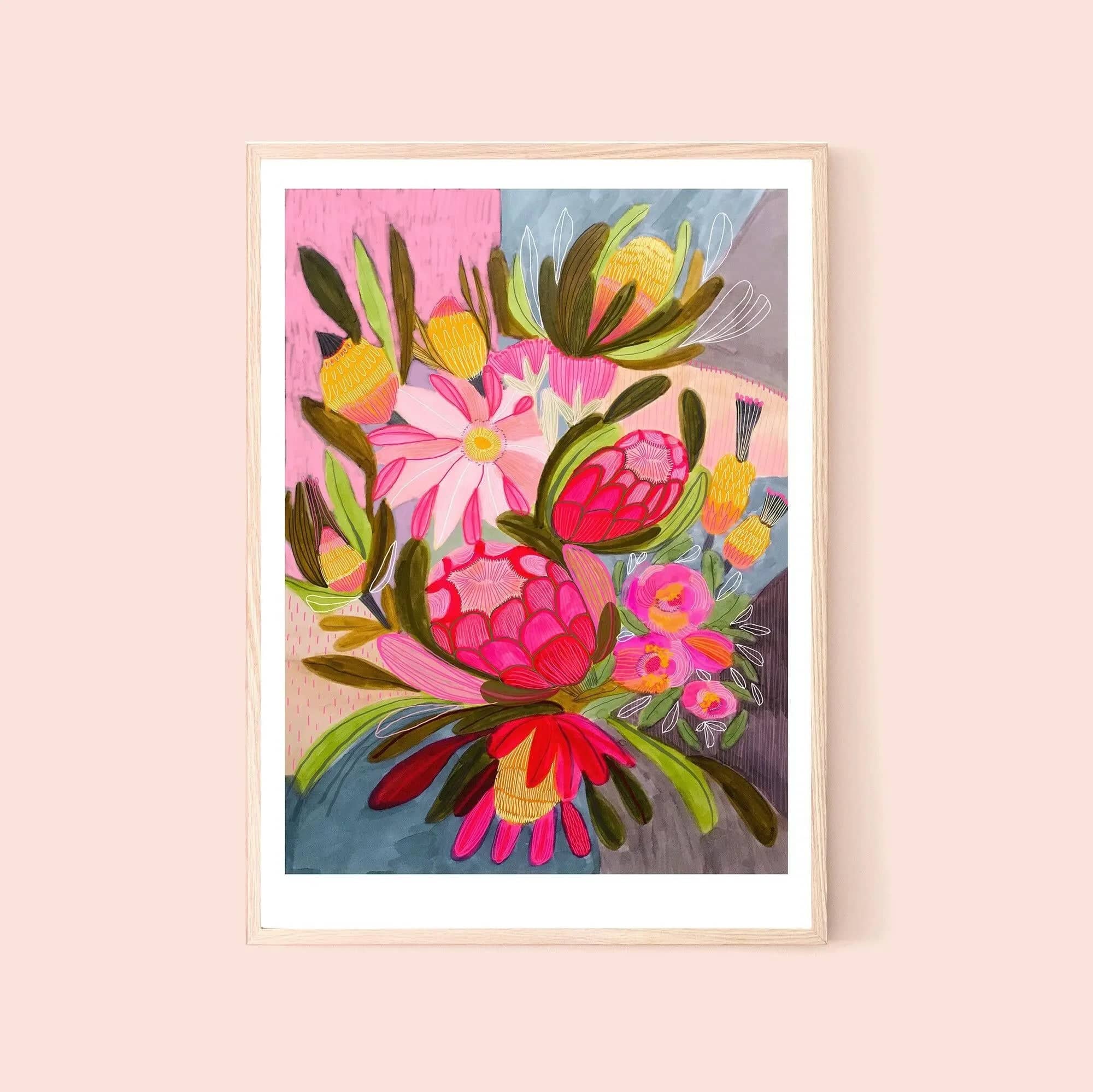 Australian Flowers Botanical Wall Art Gift Set - Floral Home Decor for Living Room, Bedroom & Office - Perfect Housewarming & Wedding Present