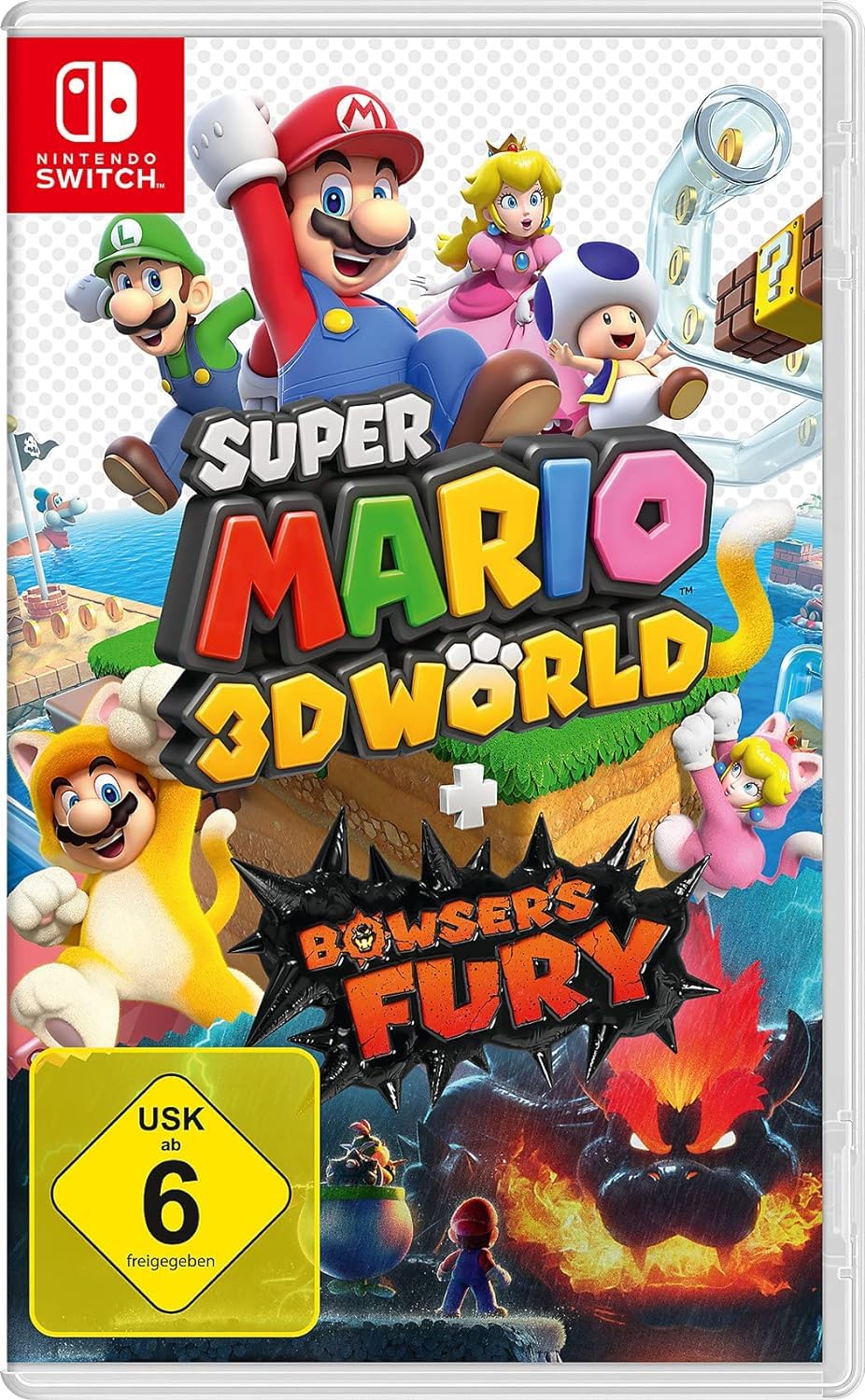 Nintendo Switch OLED Model - White Console with Super Mario 3D World + Bowser's Fury Bundle | Portable Gaming System for Home & Travel | Family-Friendly Video Game Entertainment