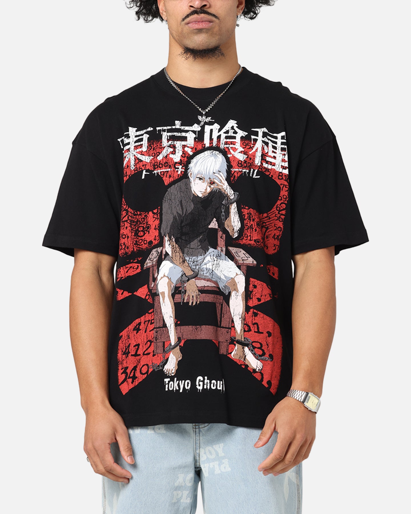 73 Studio X Tokyo Ghoul 1000 Minus 7 Graphic T-Shirt for Men - Black Anime Tee for Casual Wear & Cosplay