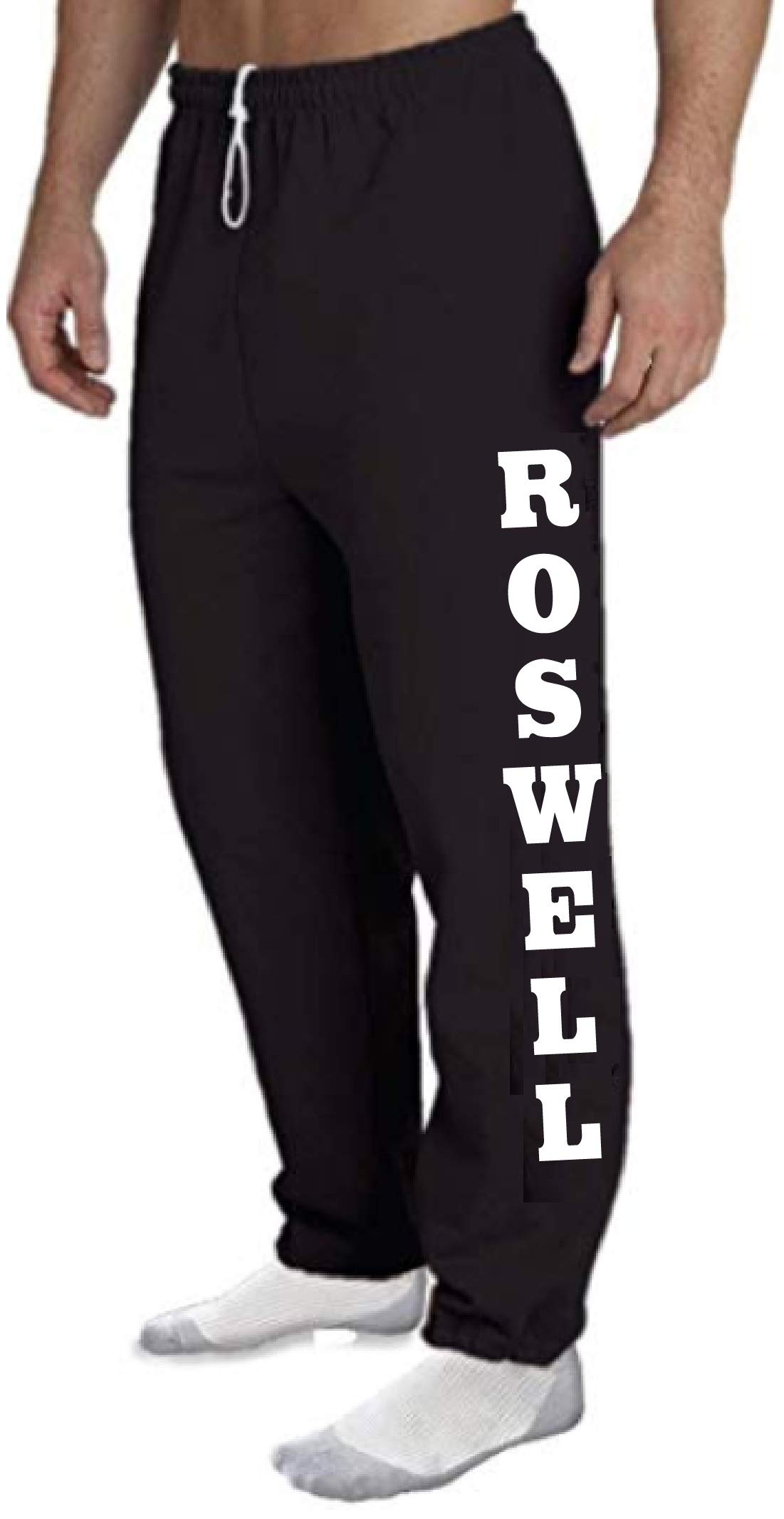 STUFF WITH ATTITUDE Roswell Open Bottom Black Sweatpants for Women - Comfortable Lounge Pants for Yoga, Running & Casual Wear