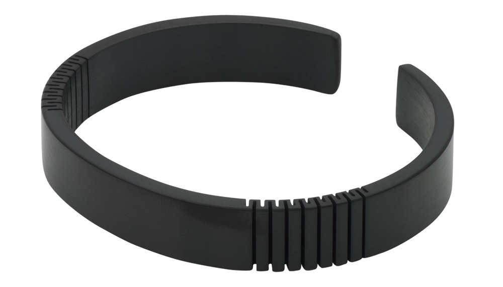 QRAY Q2 Black Titanium Golf & Athletic Bracelet for Men & Women - 100% Pure Titanium C-Shaped Wellness Bracelet - Improve Performance & Recovery for Golf, Running & Fitness