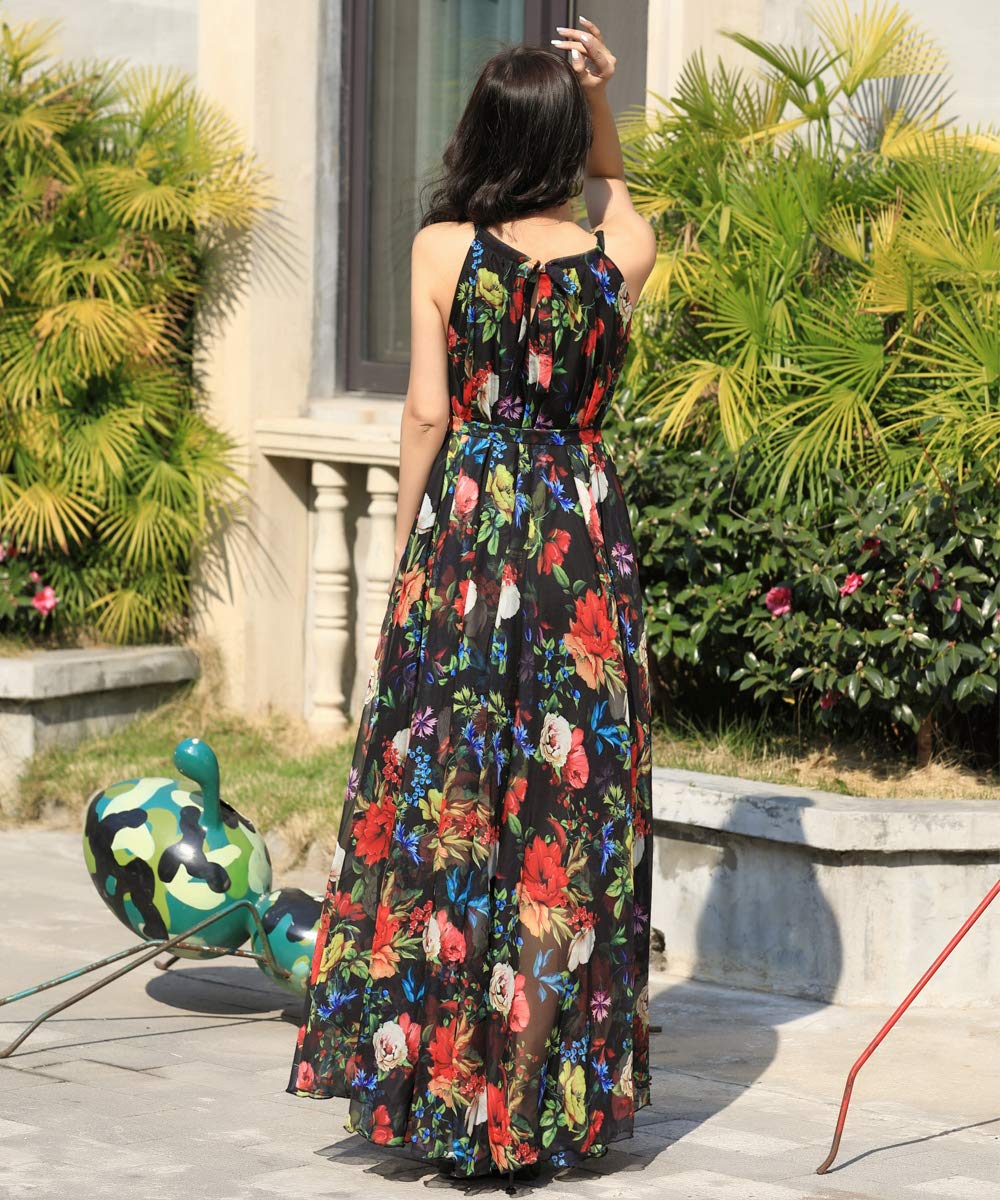 MedeShe Women's Plus Size Bohemian Chiffon Maxi Dress - Casual Flowy Beach Sundress for Holiday, Wedding Guest & Bangkok Vacation | Perfect for Summer Outfits, Beach Parties & Boho Fashion