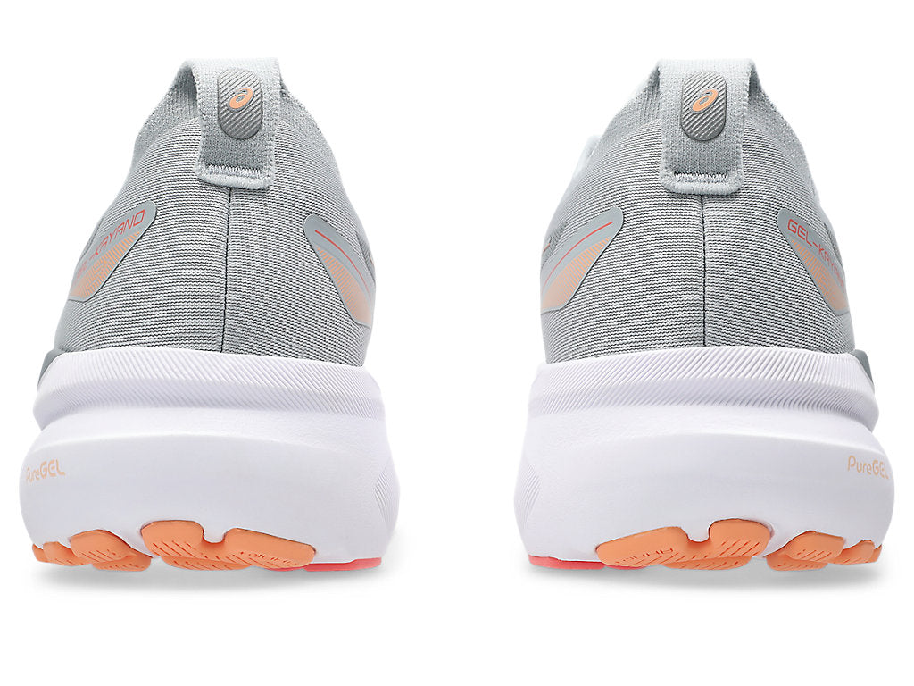 ASICS Women's GEL-Kayano 31 Wide Running Shoes - Piedmont Grey/Papaya | Stability & Cushion for Road Running, Jogging, Gym Workouts