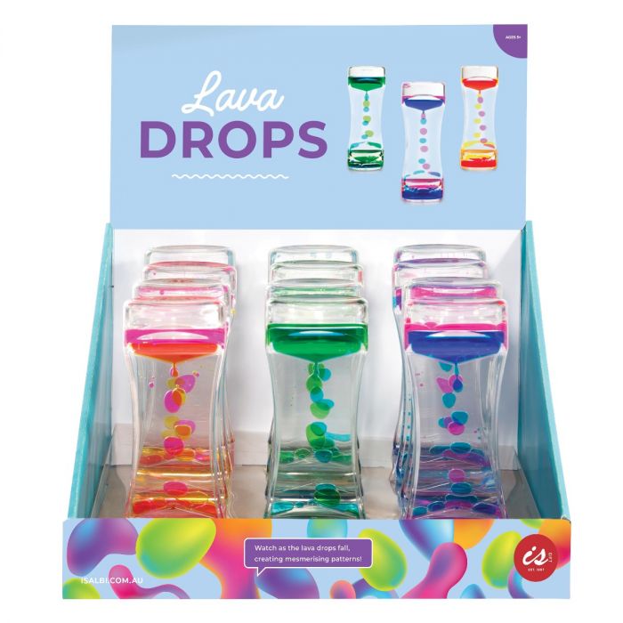 IS Gift Liquid Timer Lava Drops - Assorted Rainbow Colors for Kids & Adults - Perfect for Stress Relief, Sensory Play, and Office Desk Decor