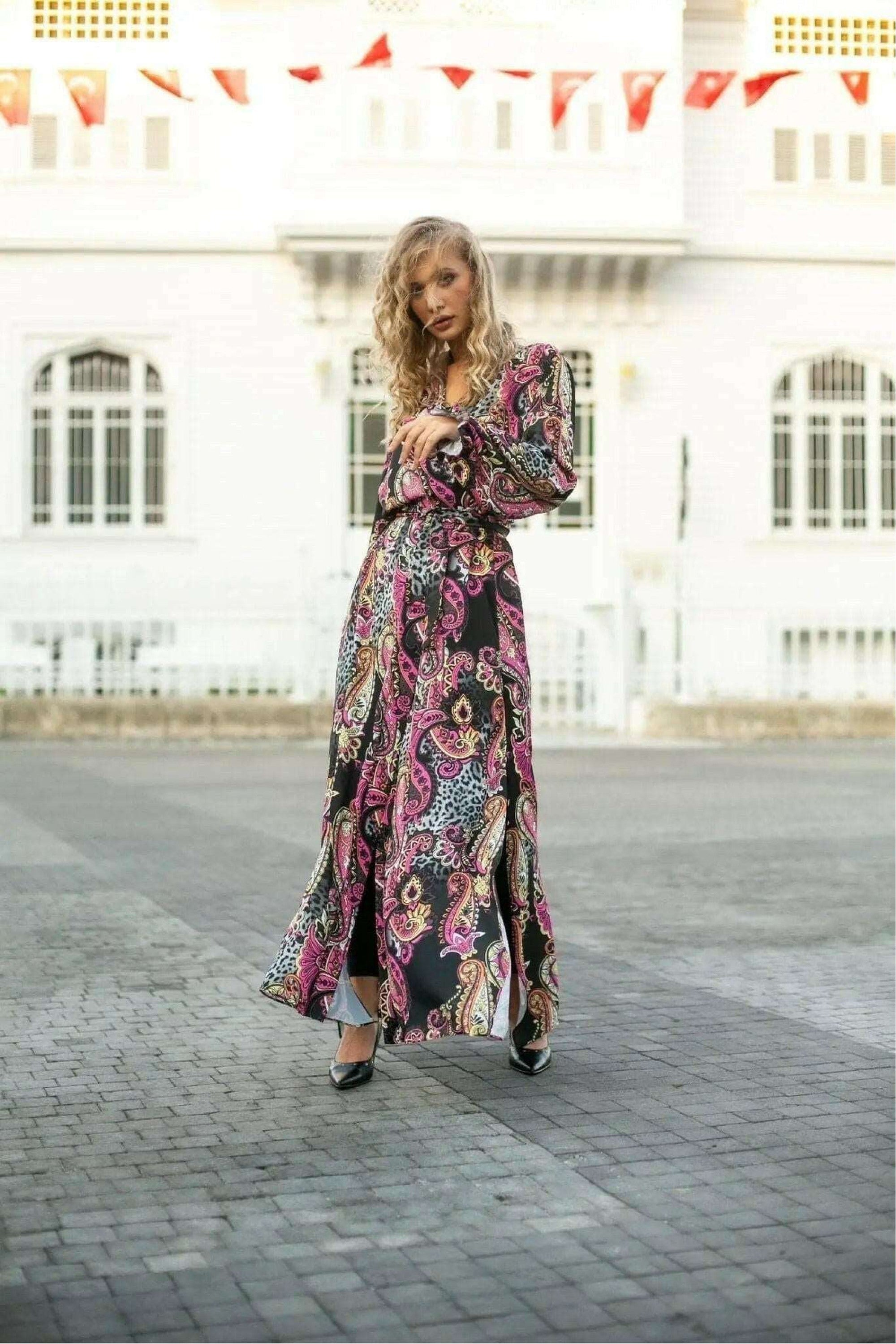 LiLiana Women's Open Front Kimono Robe - Lightweight Floral Lace Cover Up for Beach, Pool, and Lounge Wear