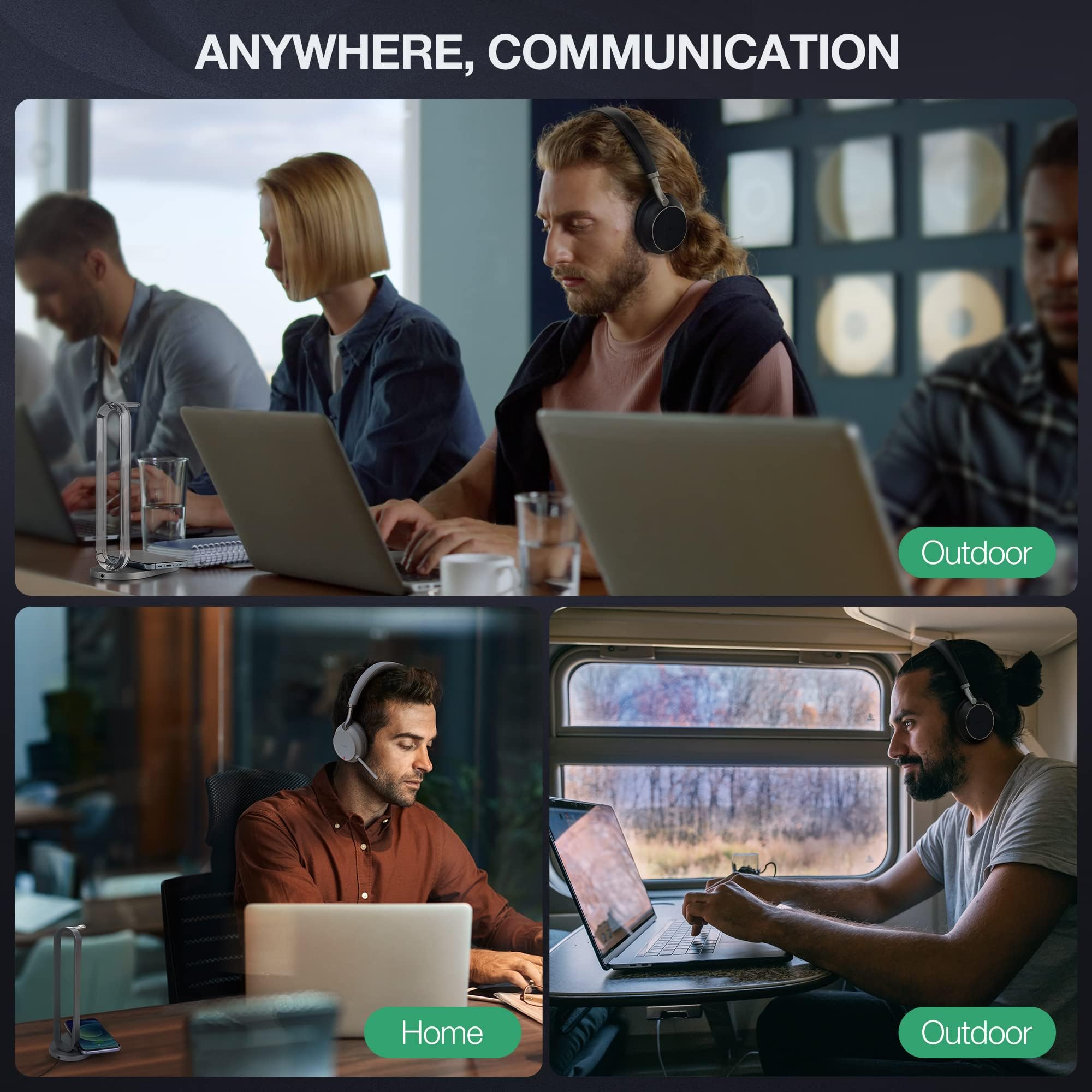 Yealink BH76 UC Wireless Bluetooth Headset with Active Noise Cancelling (5X Mic) - Retractable Mic Arm, 35H Talk Time for PC, Teams, Zoom Meetings - Perfect for Remote Work & Office Calls