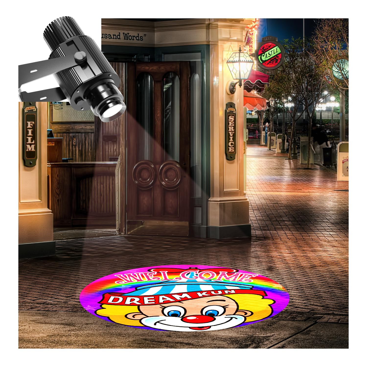 Custom Logo Projector Lights - 35W HD LED GOBO Projector for Store Business, Wall & Outdoor Use - IP67 Waterproof for Shop Advertising & Wedding Decor - Perfect for Retail Displays, Events & Nighttime Branding