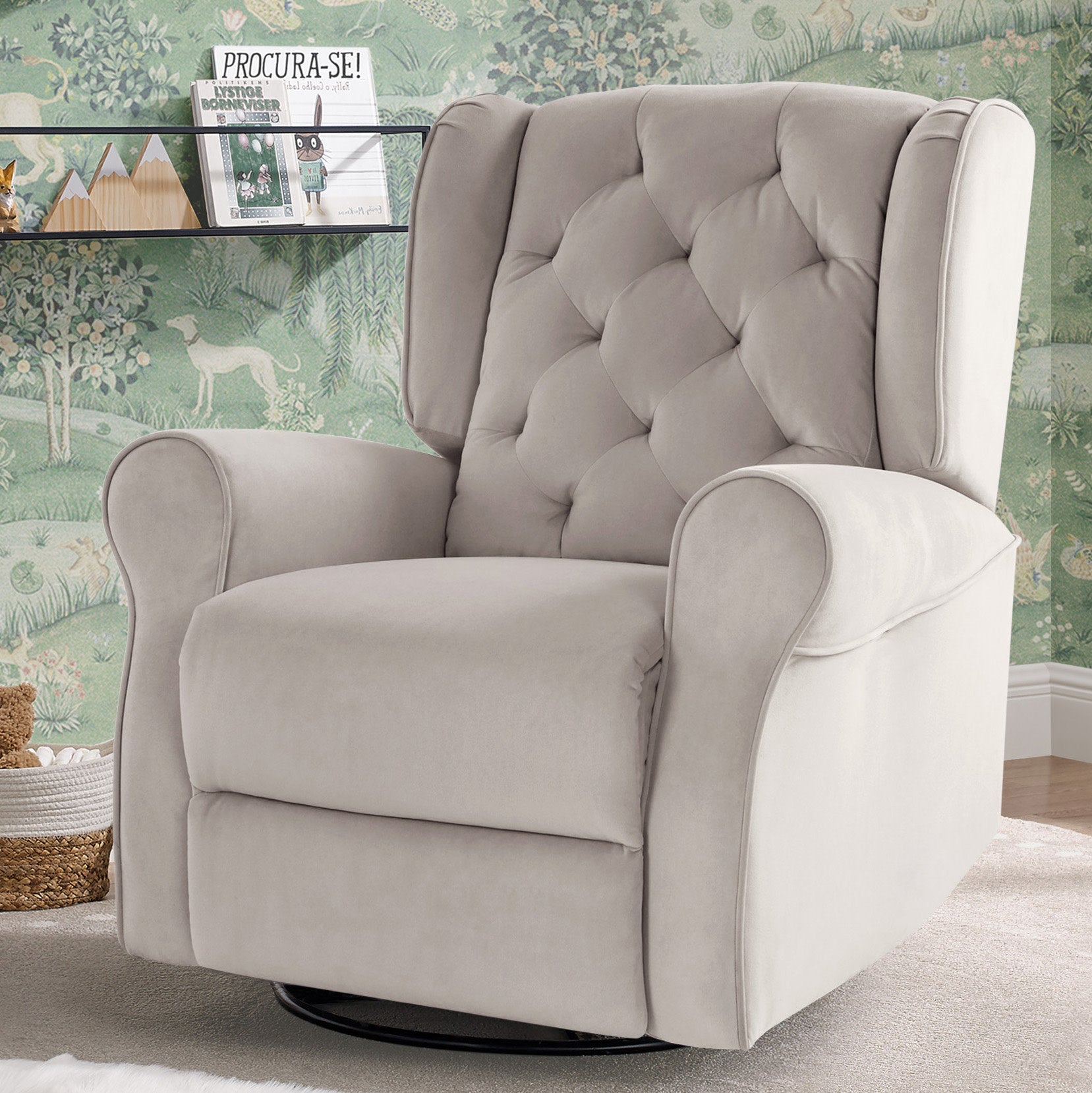 LiveSmart Performance Fabric Power Recliner Swivel Glider Chair with USB Port - Electric Massage Lift Chair for Living Room, Bedroom & Home Theater Comfort