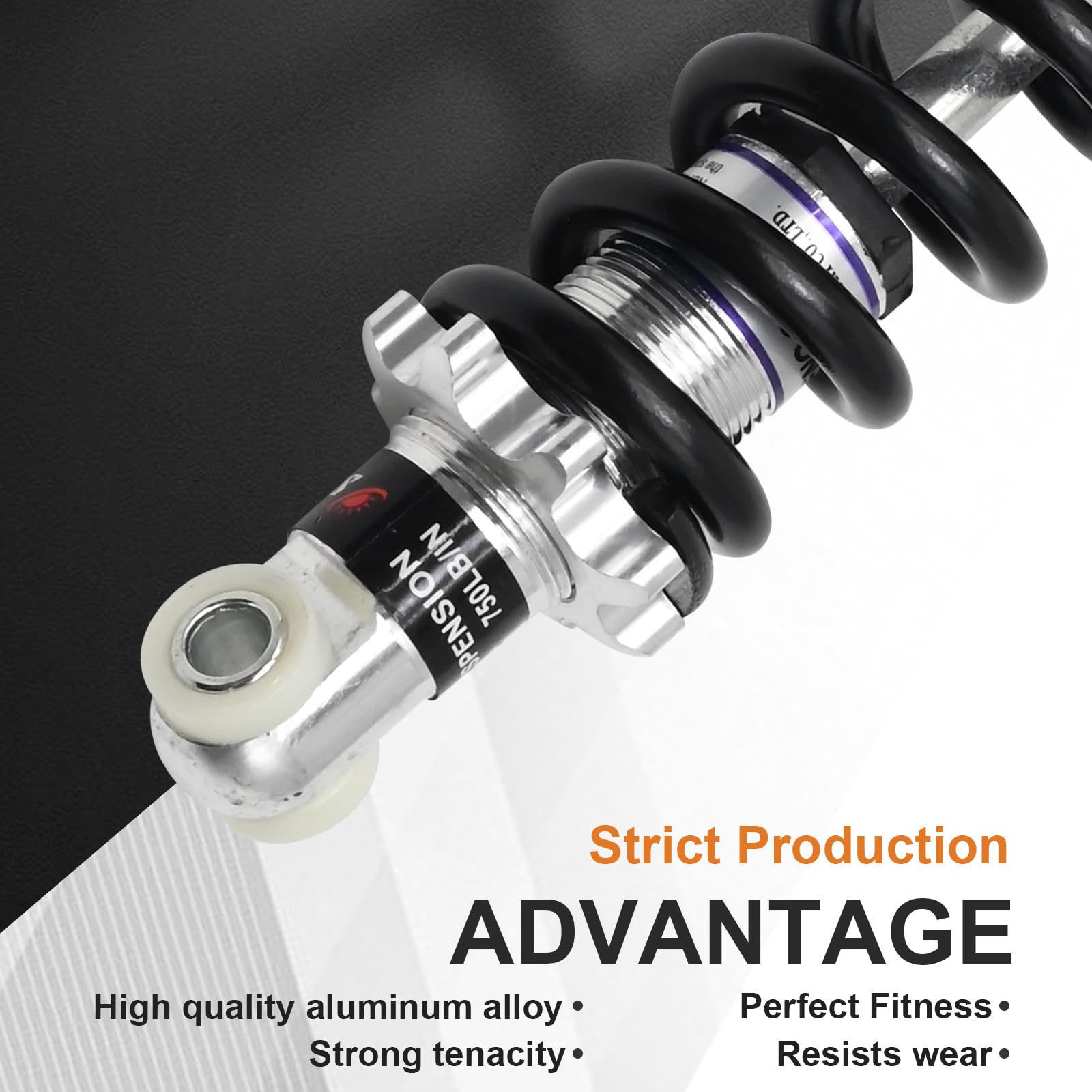 150mm 750lbs 8mm Hole Universal Bike Rear Shock Absorber - Mountain Bike Suspension Spring Damper for MTB, E-Bikes, Motorcycles & ATV | Off-Roading, Trail Riding & Adventure Cycling