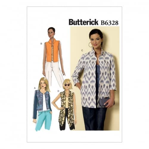 Butterick Ladies Easy Sewing Pattern 6328 Open Front Jackets - DIY Fashion for Casual Outings and Office Wear