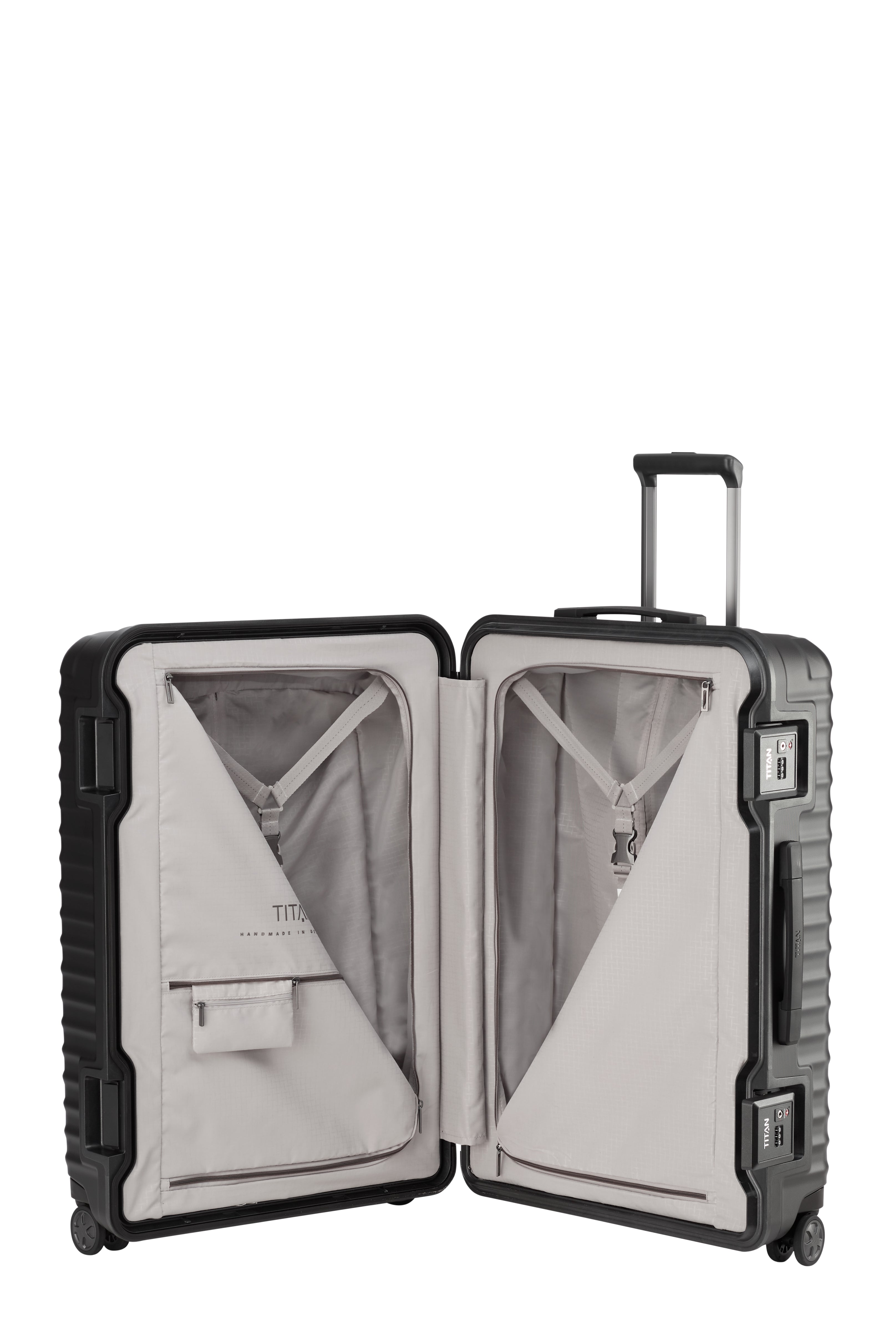 Titan LITRON Frame Trolley L Large Luggage - Durable Expandable Suitcase with Spinner Wheels for Travel, Business Trips & Vacation Packing