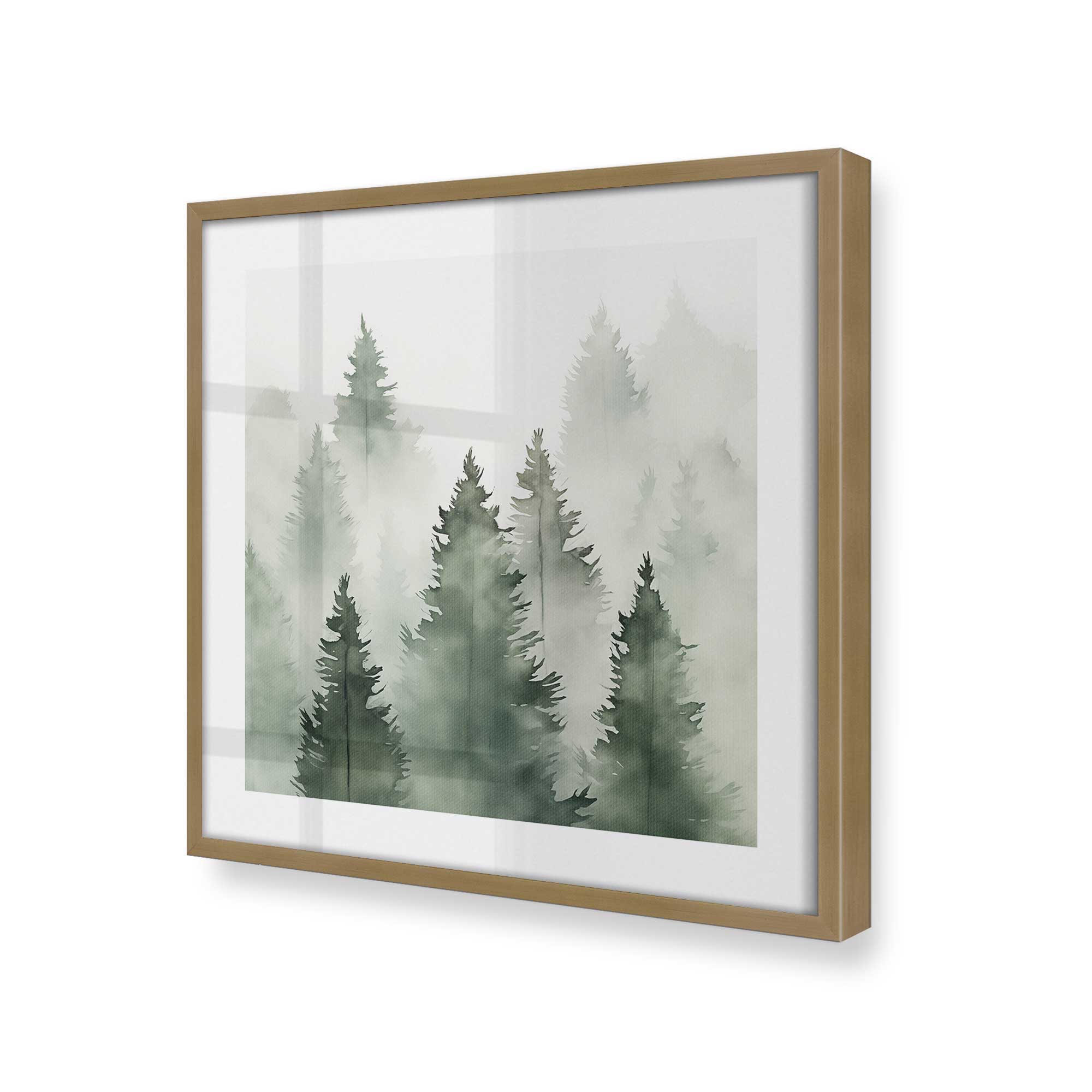 Green Haze Woodland I Print - Nature Inspired Wall Art Decor for Living Room, Bedroom & Office | Premium Canvas Painting for Home & Commercial Spaces