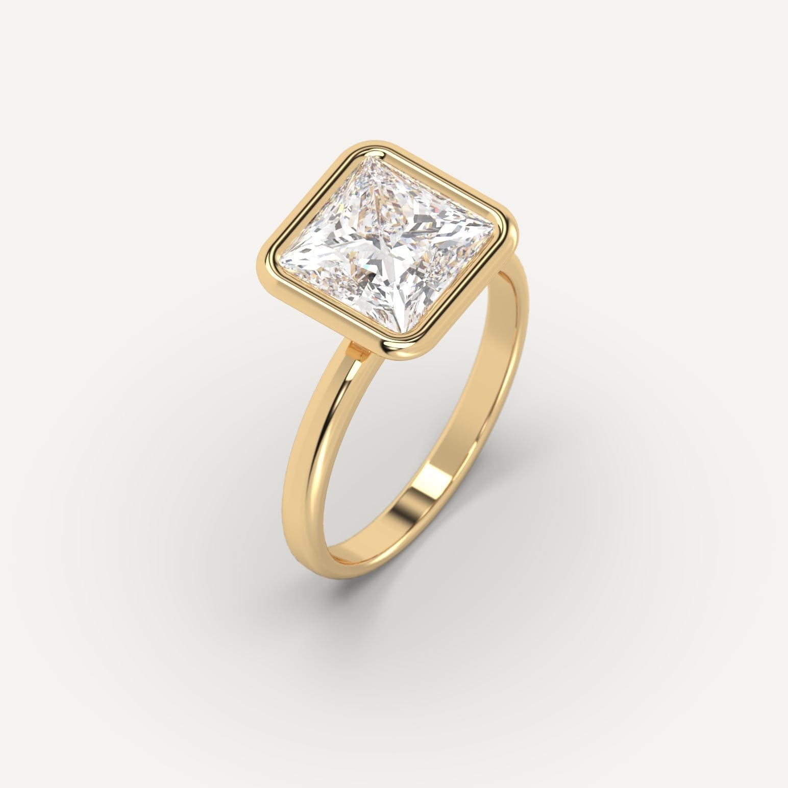 Princess Cut Diamond Ring Setting - Elegant Bezel Setting for Engagement & Wedding Rings - Perfect for Proposals, Anniversaries, and Special Occasions