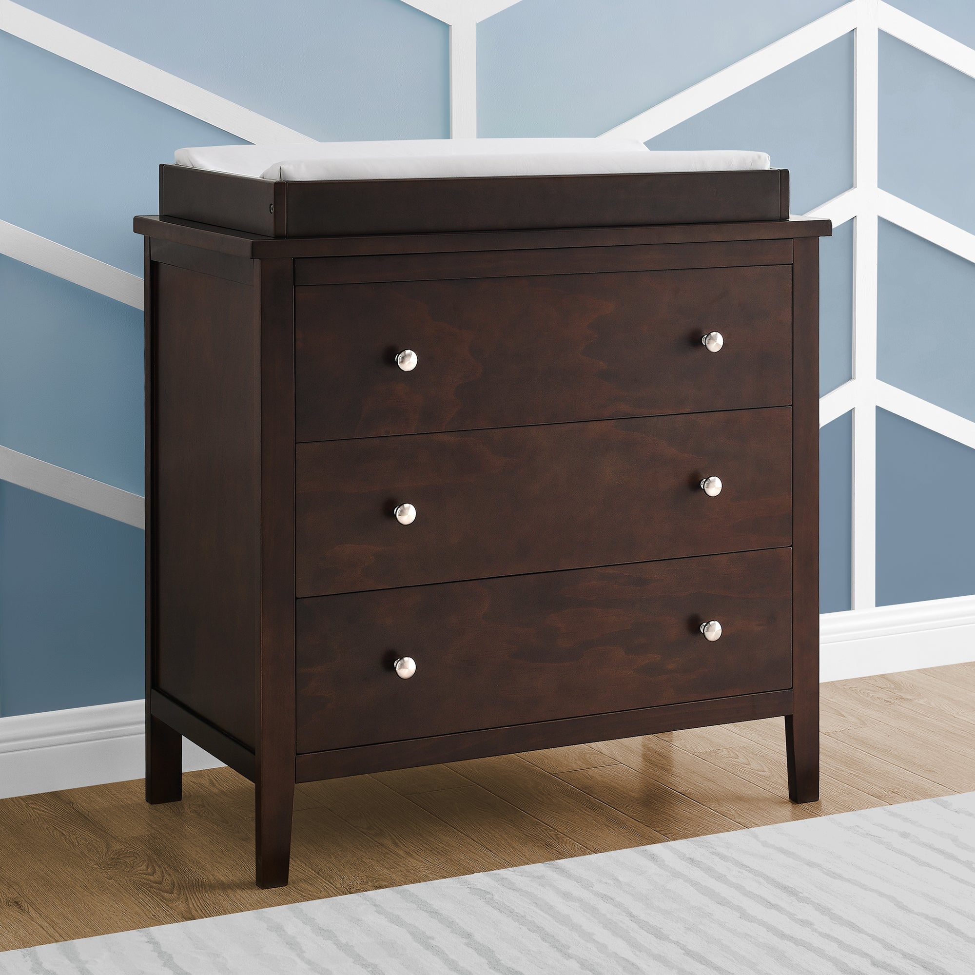 Campbell 3 Drawer Dresser - Wooden Chest of Drawers for Bedroom Storage, Organizer for Clothes & Accessories | Perfect for Home, Dorm, Nursery & Office Organization